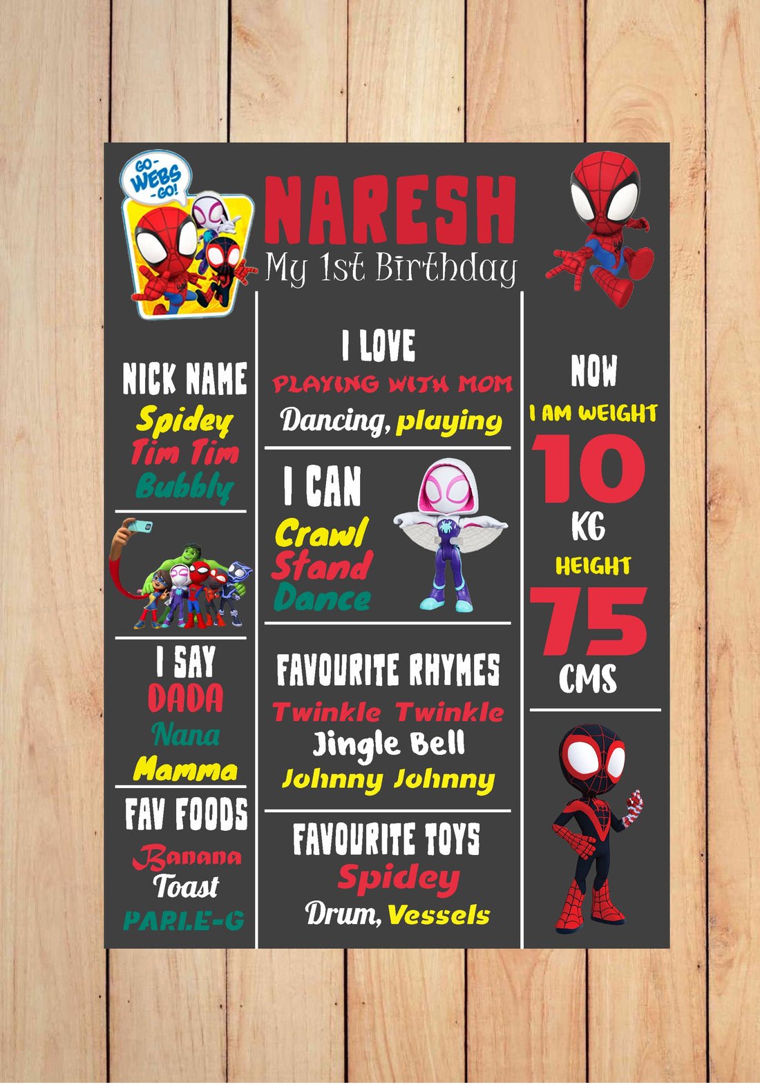 Spidey and his Amazing Friends Theme Chalk Board
