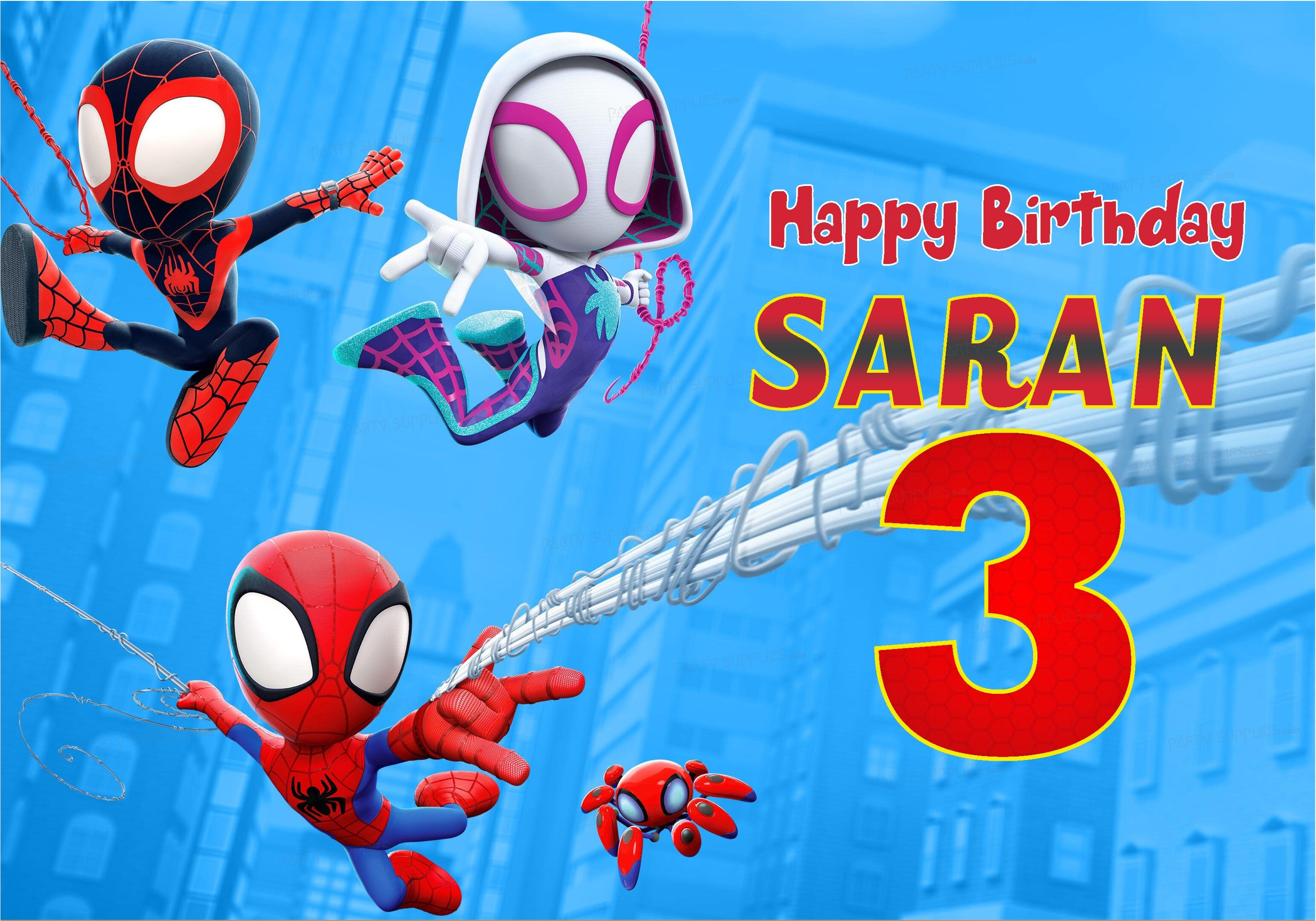 Spidey and his Amazing Friends Theme Customized Backdrop