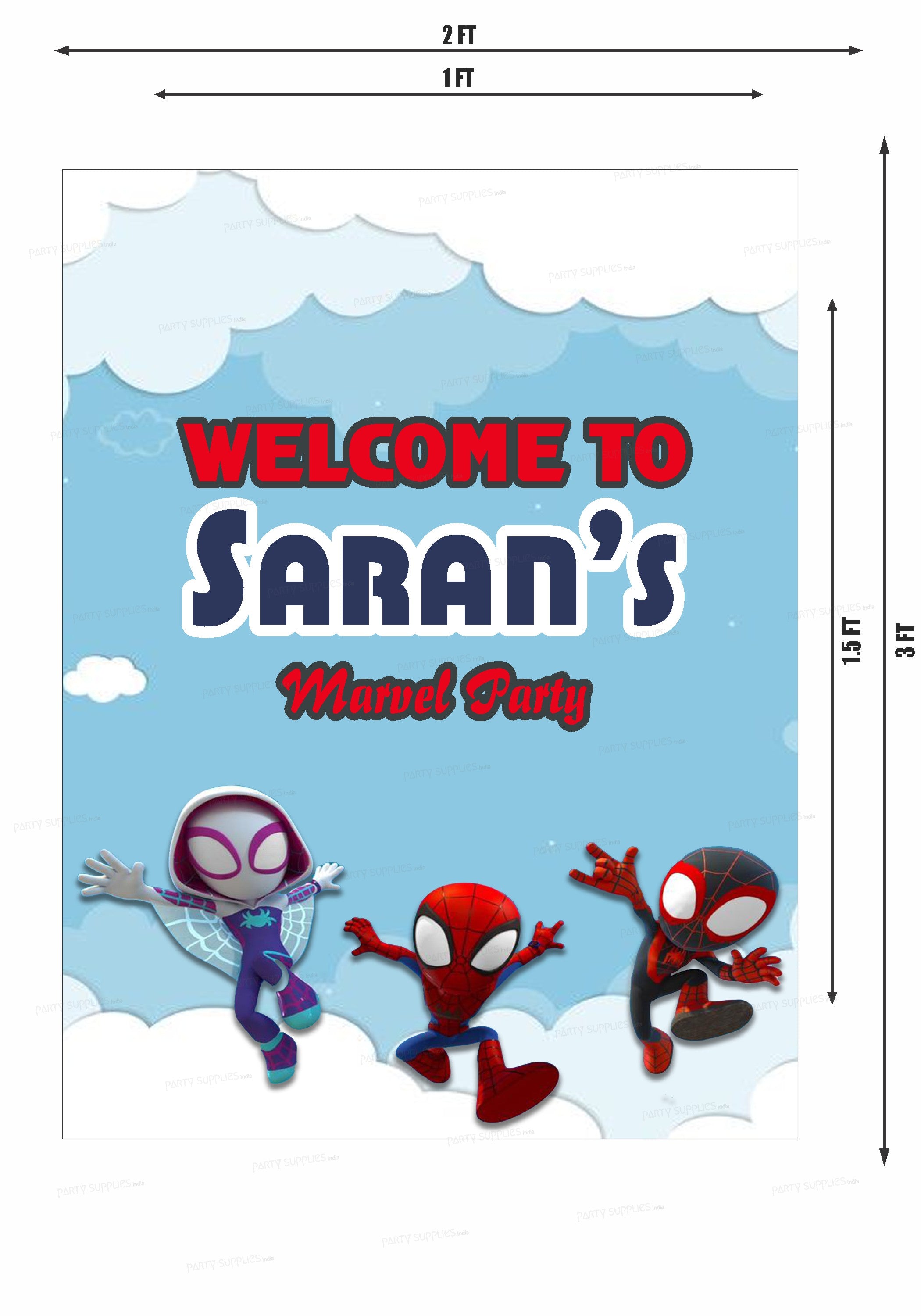 Spidey and his Amazing Friends Theme Welcome Board