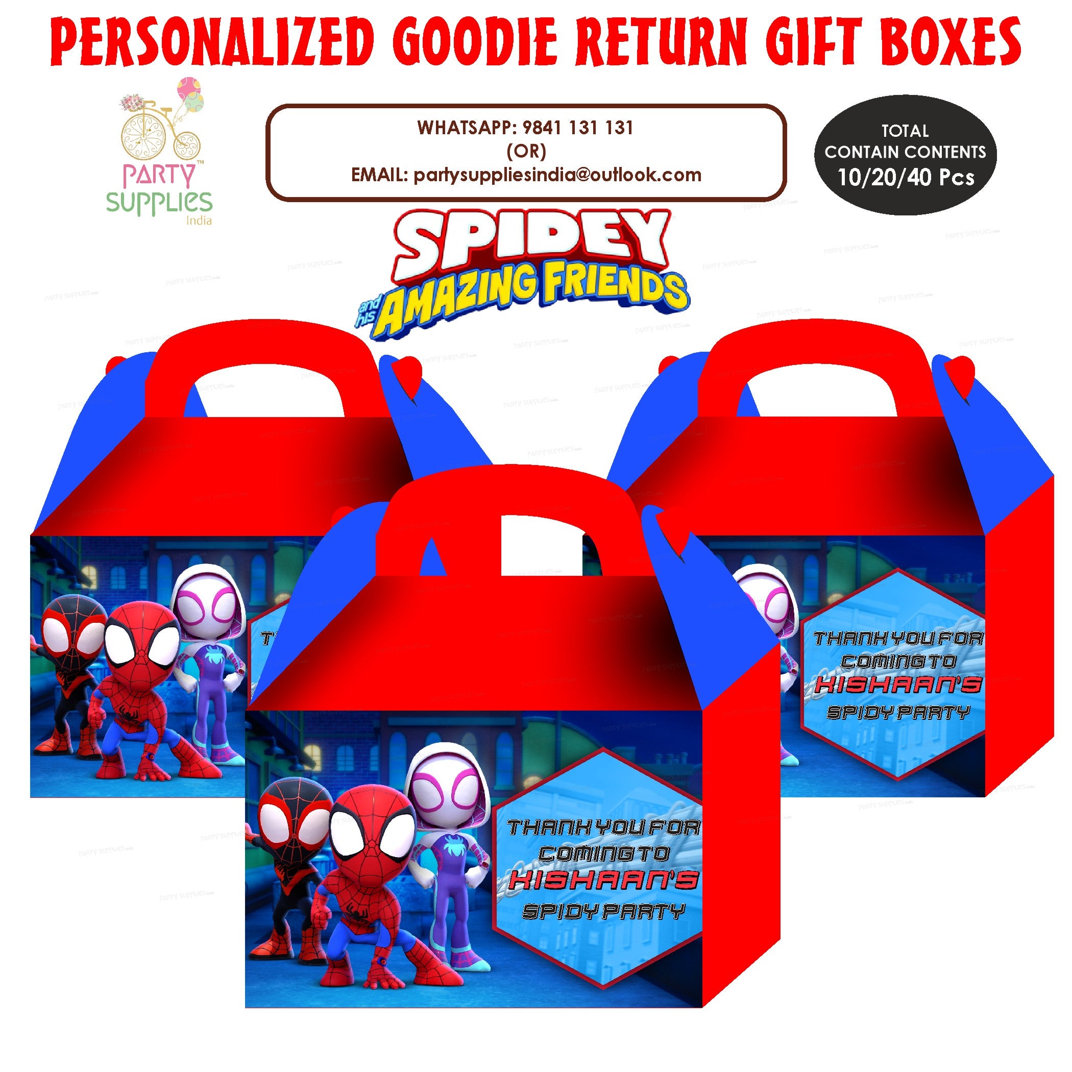 Spidey and his Amazing Friends Theme Goodie Return Gift Boxes
