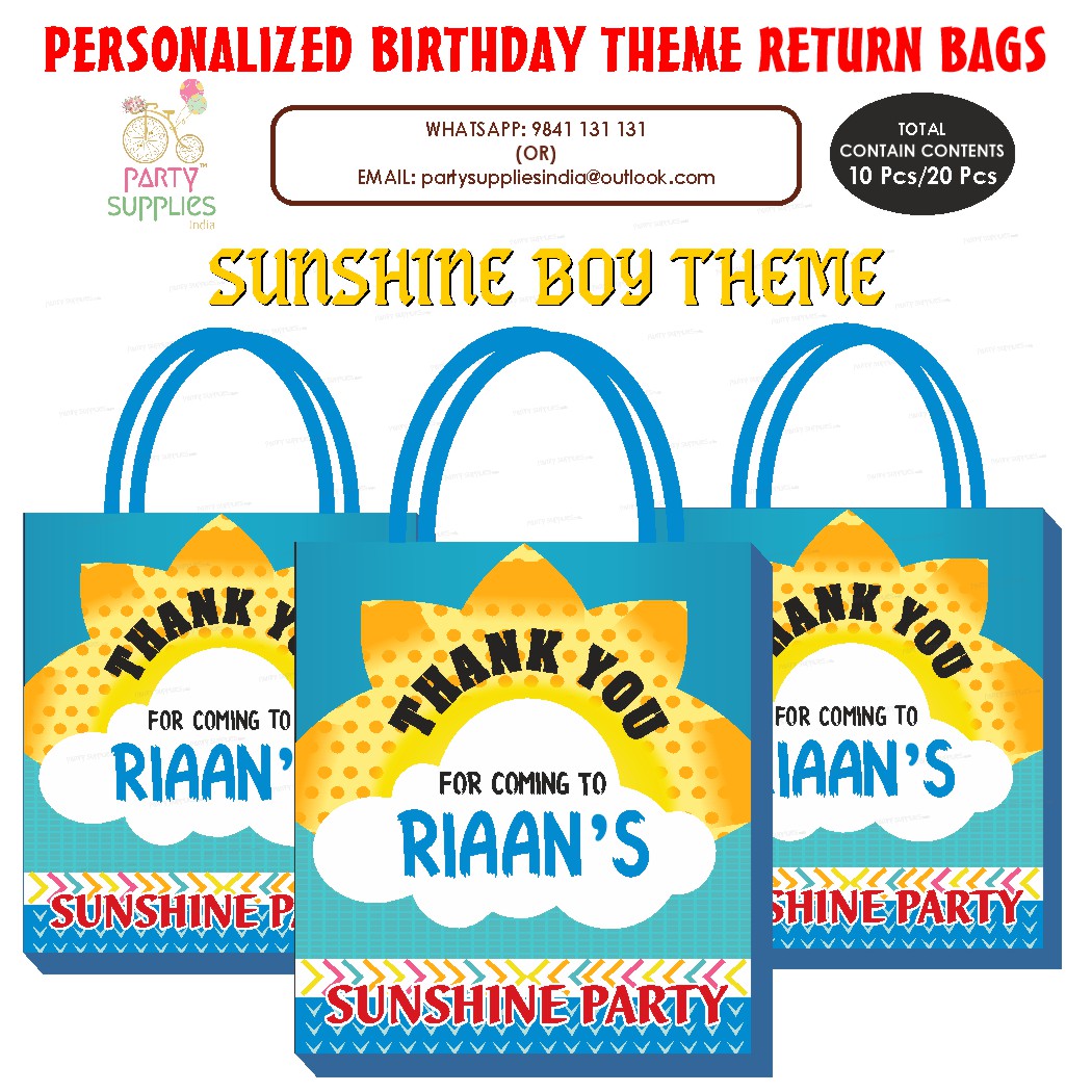 PSI Sunshine Boy Theme Return Gift Bag Birthday Party Supplies psi-sunshine-boy-theme-return-gift-bag-birthday-party-supplies