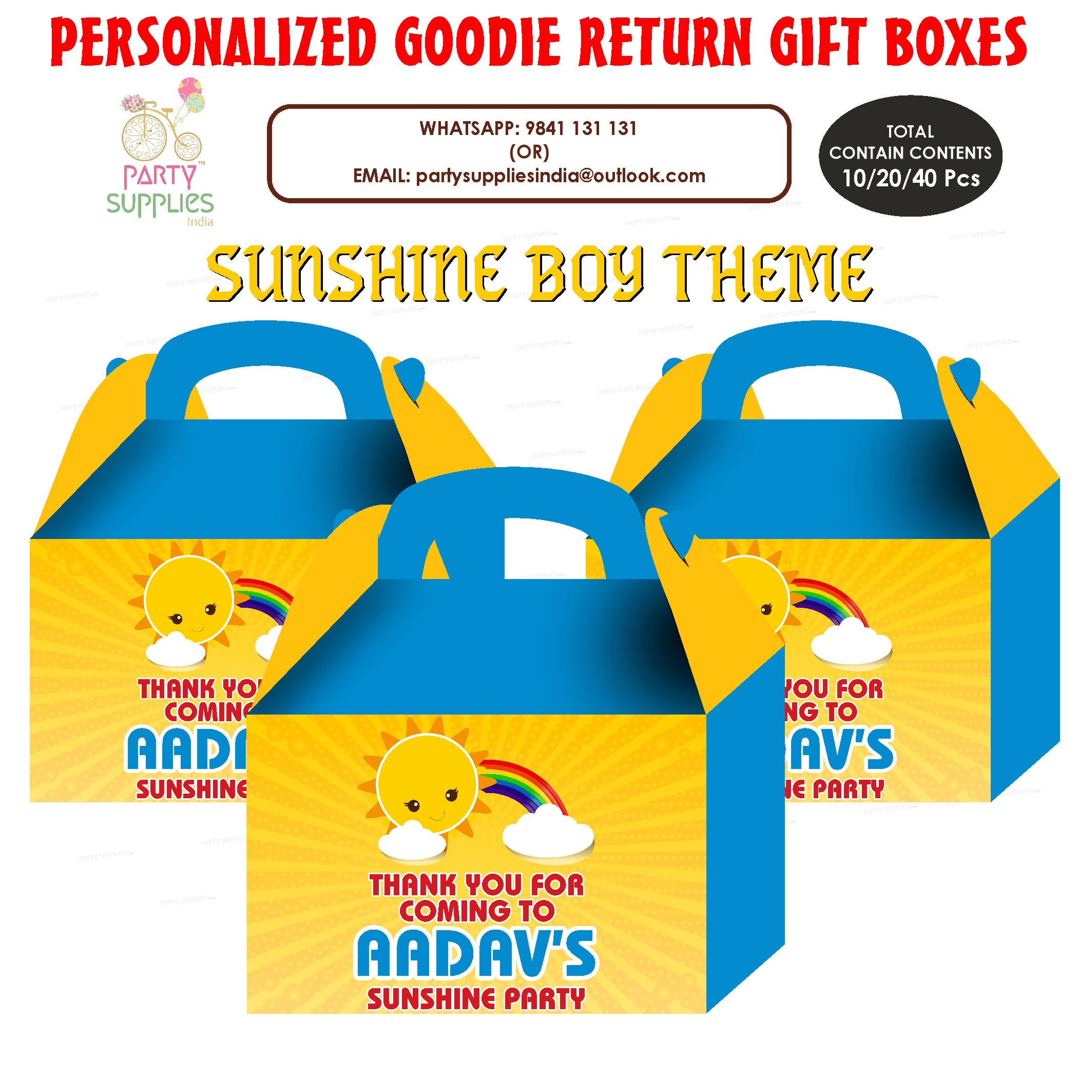 Sunshine Boy Theme Goodie Return Gift Boxes