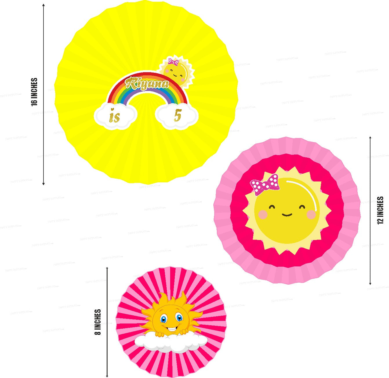 Sunshine Theme Girl Paper Fan