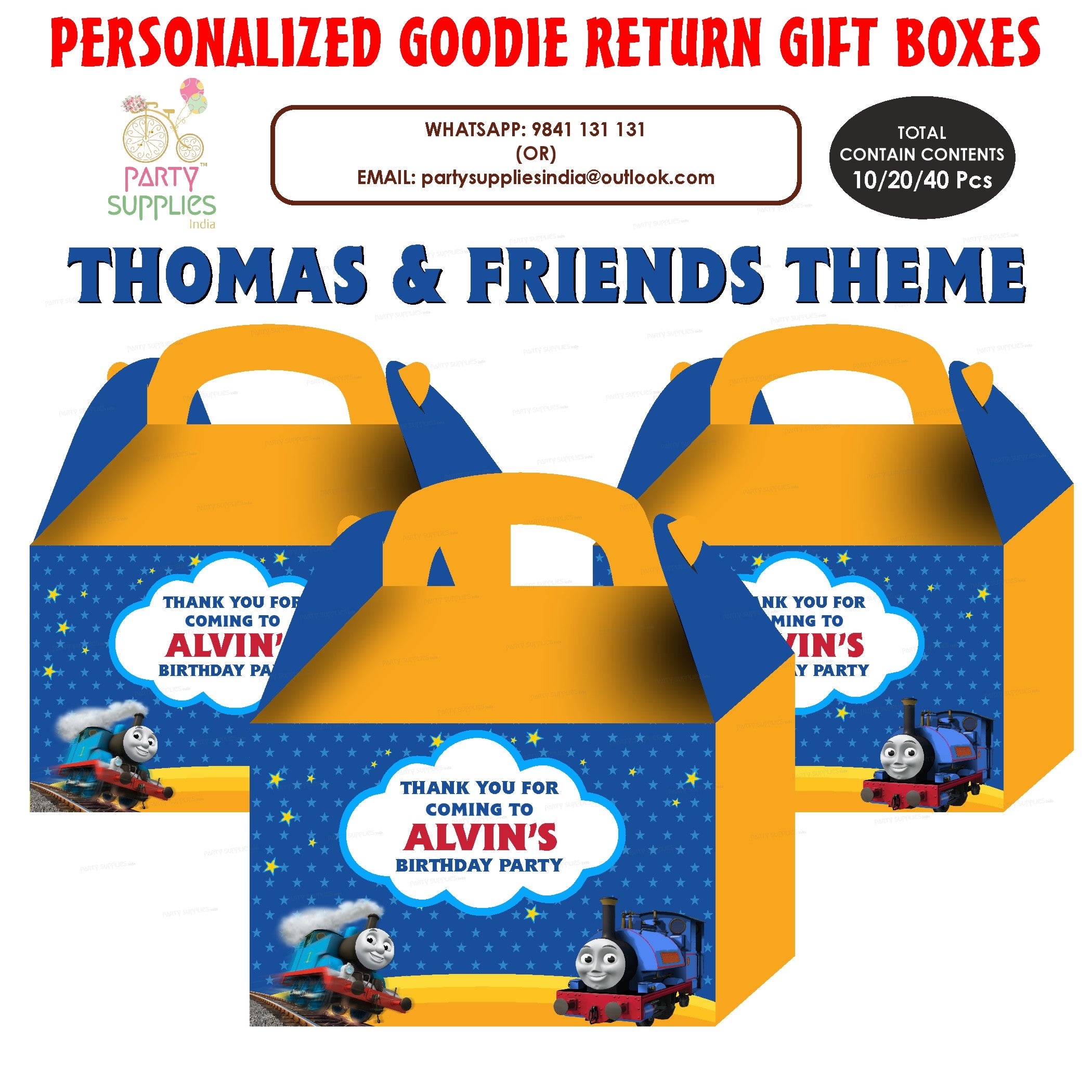 Thomas & Friends Theme Goodie Return Gift Boxes