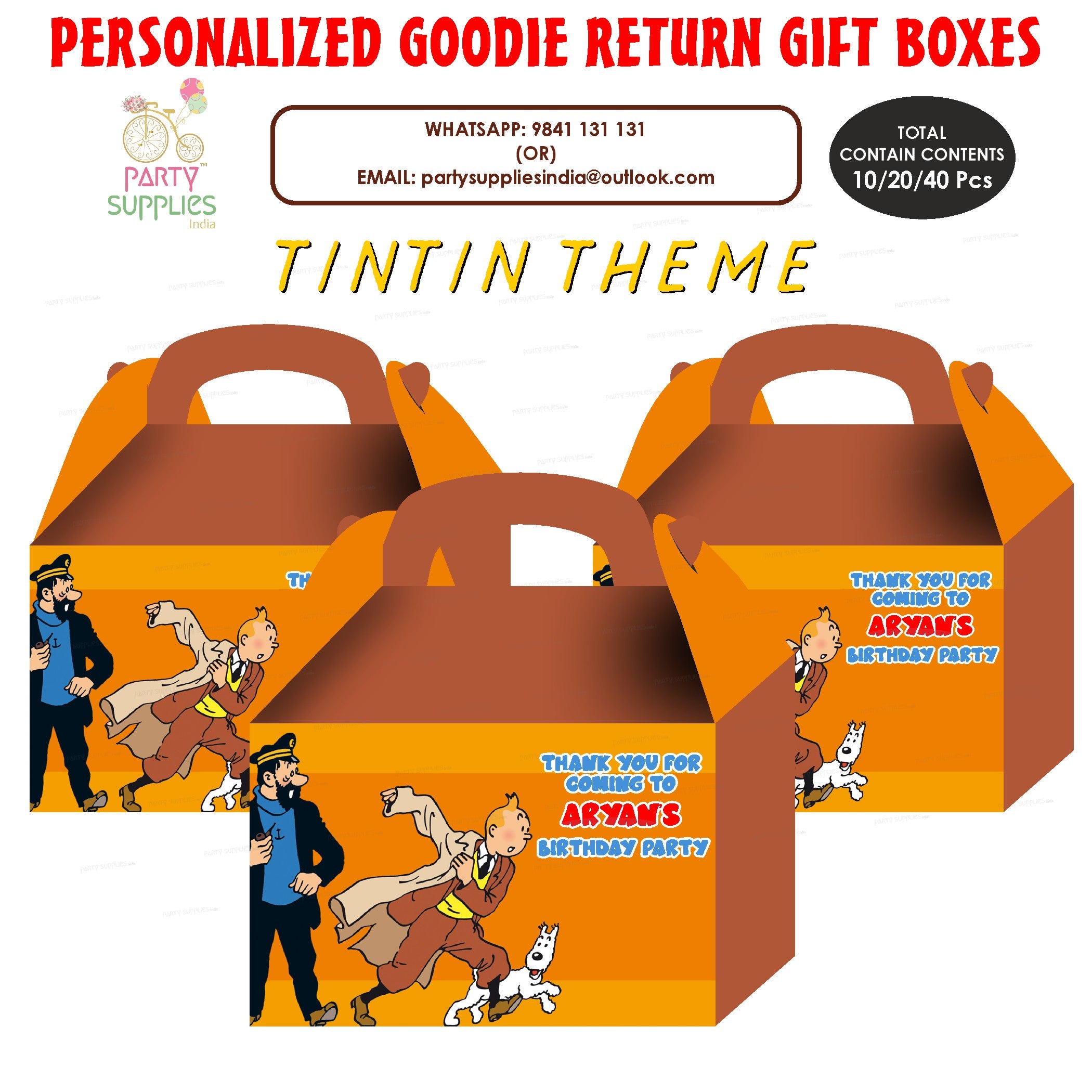 Tin Tin Theme Goodie Return Gift Boxes