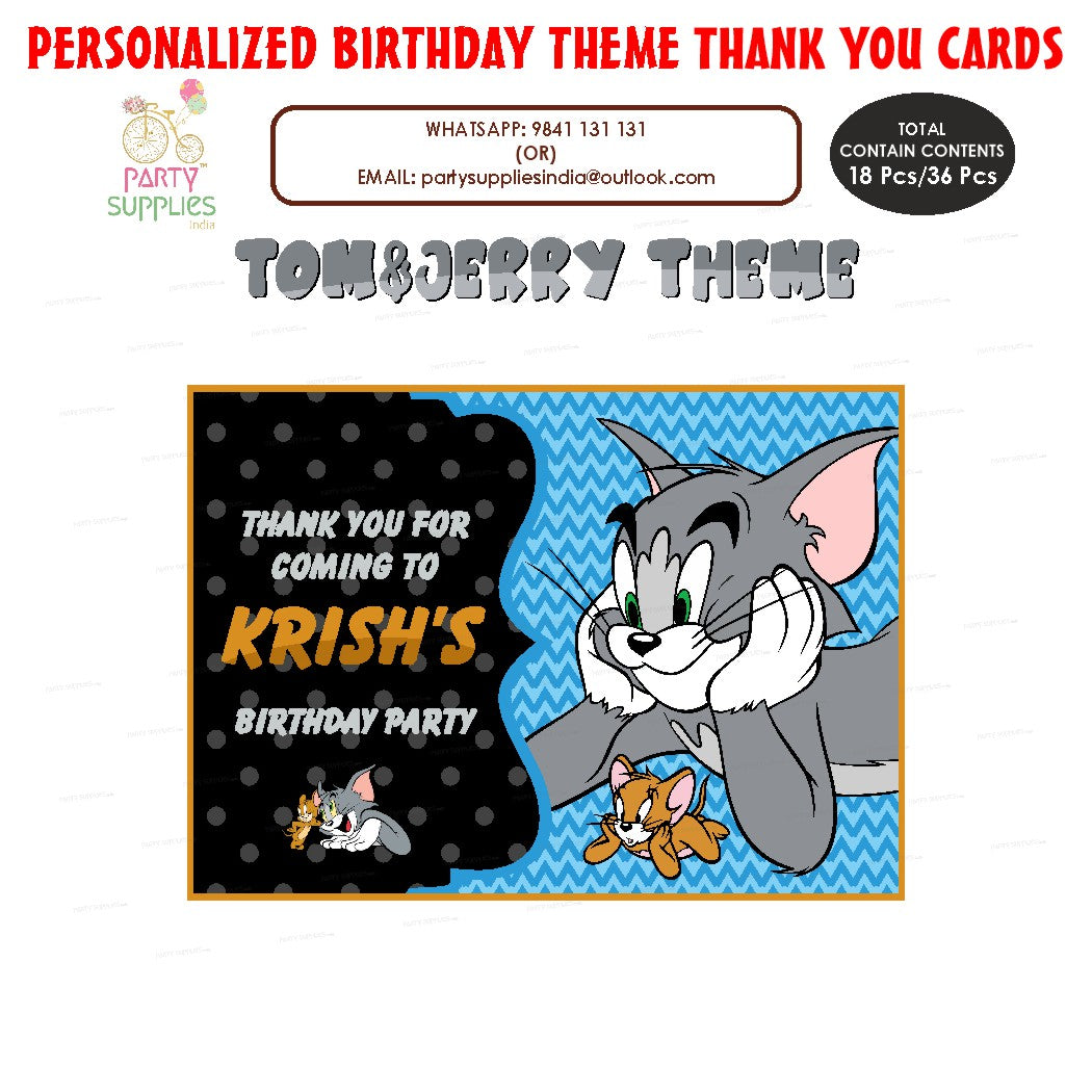 Tom Jerry Theme Thank You Card Party Supplies India Online Tom Jerry Theme Thank You Card Party Supplies India Online