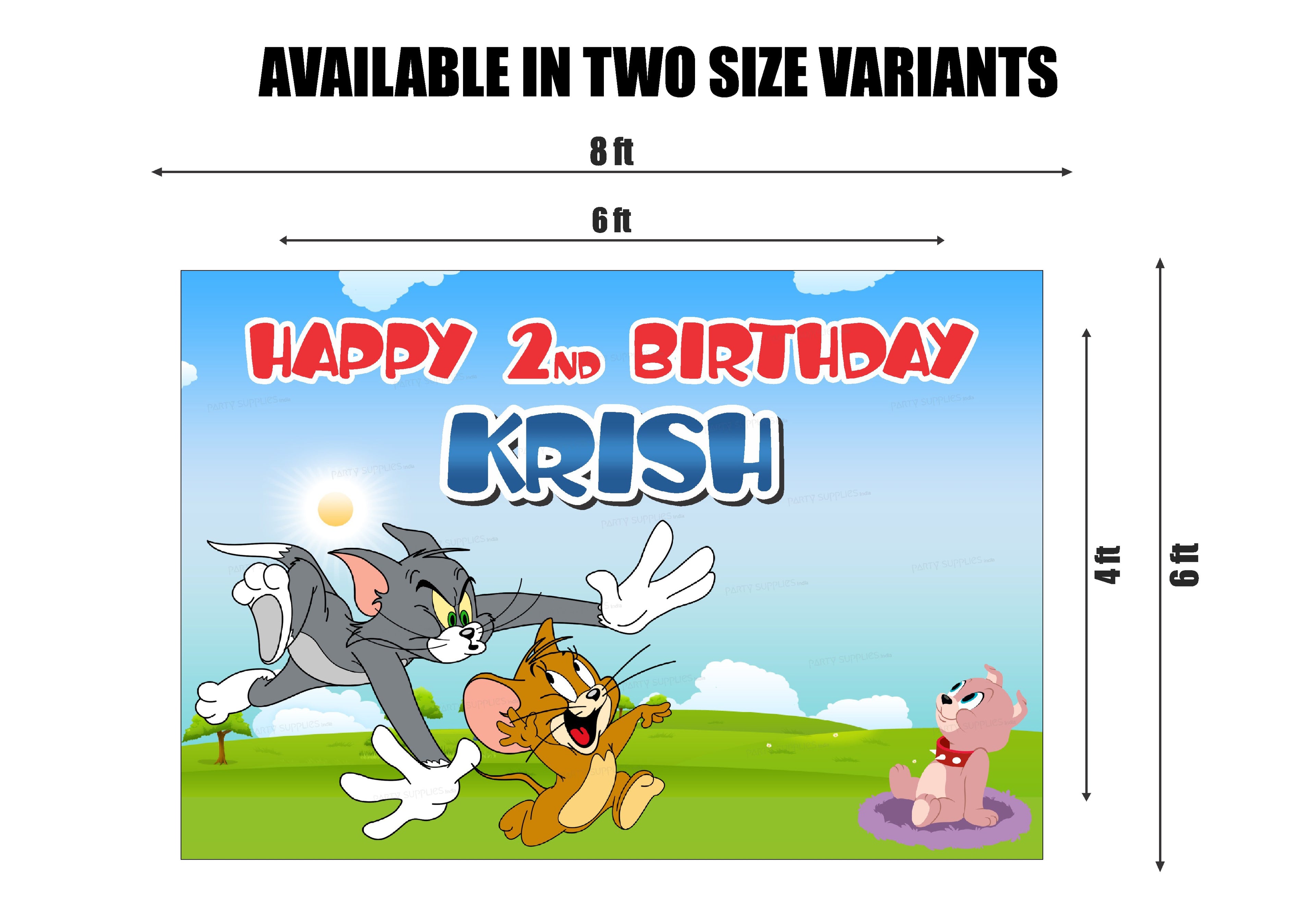 Tom & Jerry Theme Personalized Backdrop