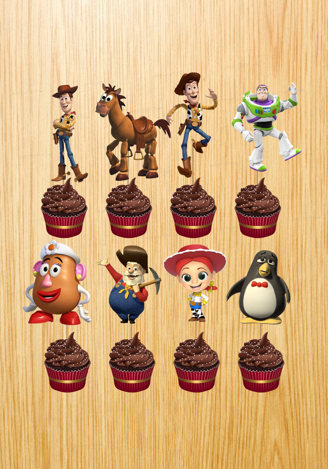 Toy Story Theme Customized Cup Cake Topper
