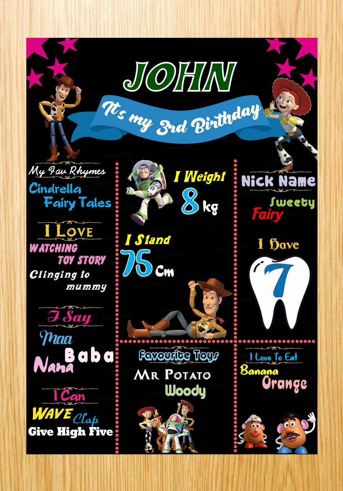 Toy Story Theme Chalk Board