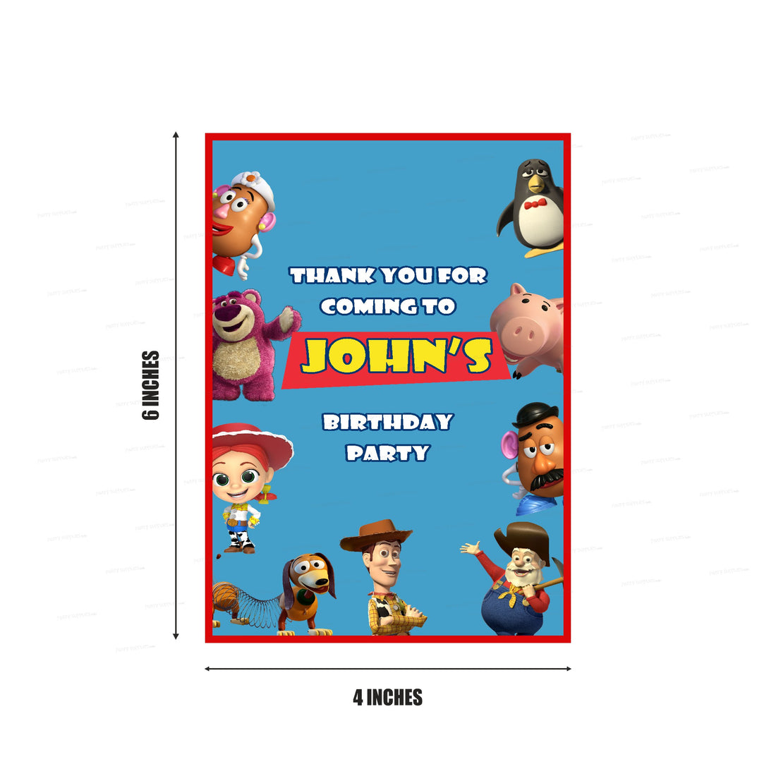 Toy Story Theme Thank You Card