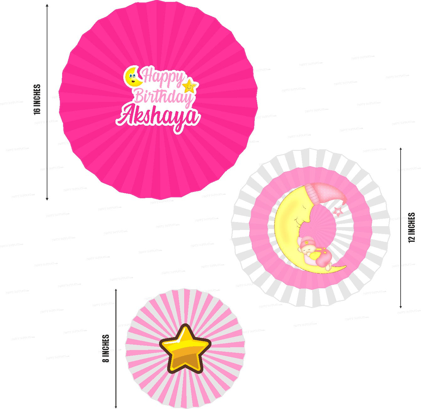 Twinkle Twinkle Little Star Girl Theme Paper Fan