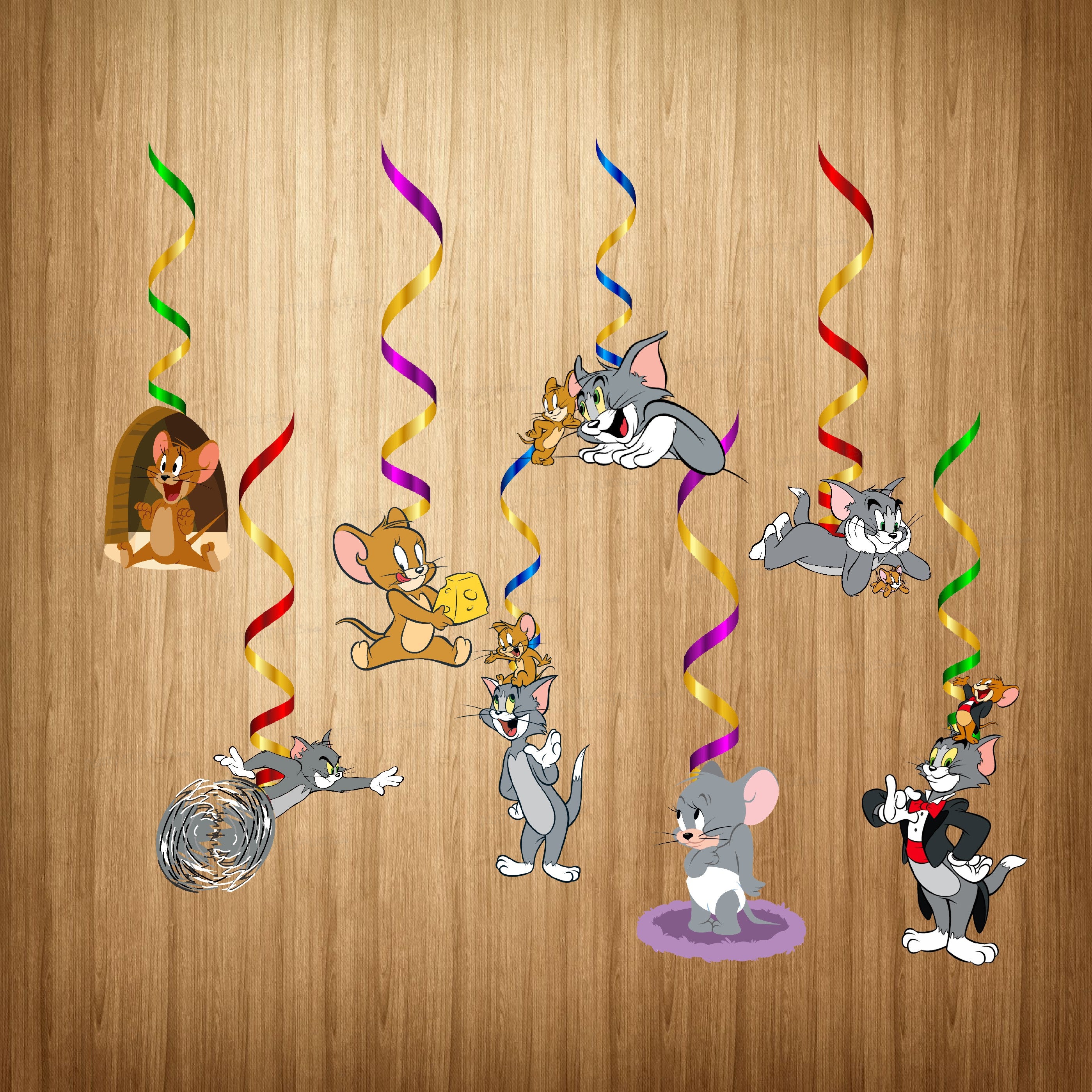 Tom & Jerry Theme Character Swirls