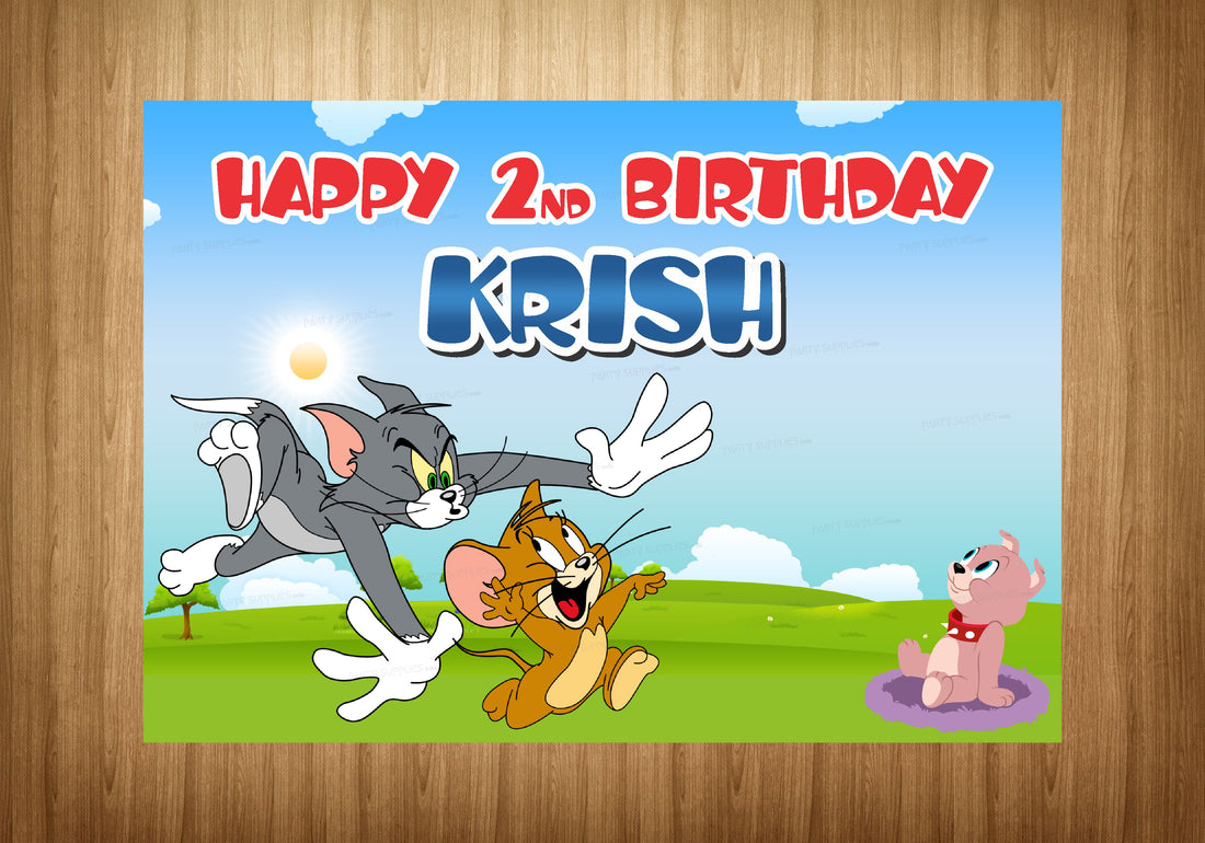Tom & Jerry Theme Personalized Backdrop