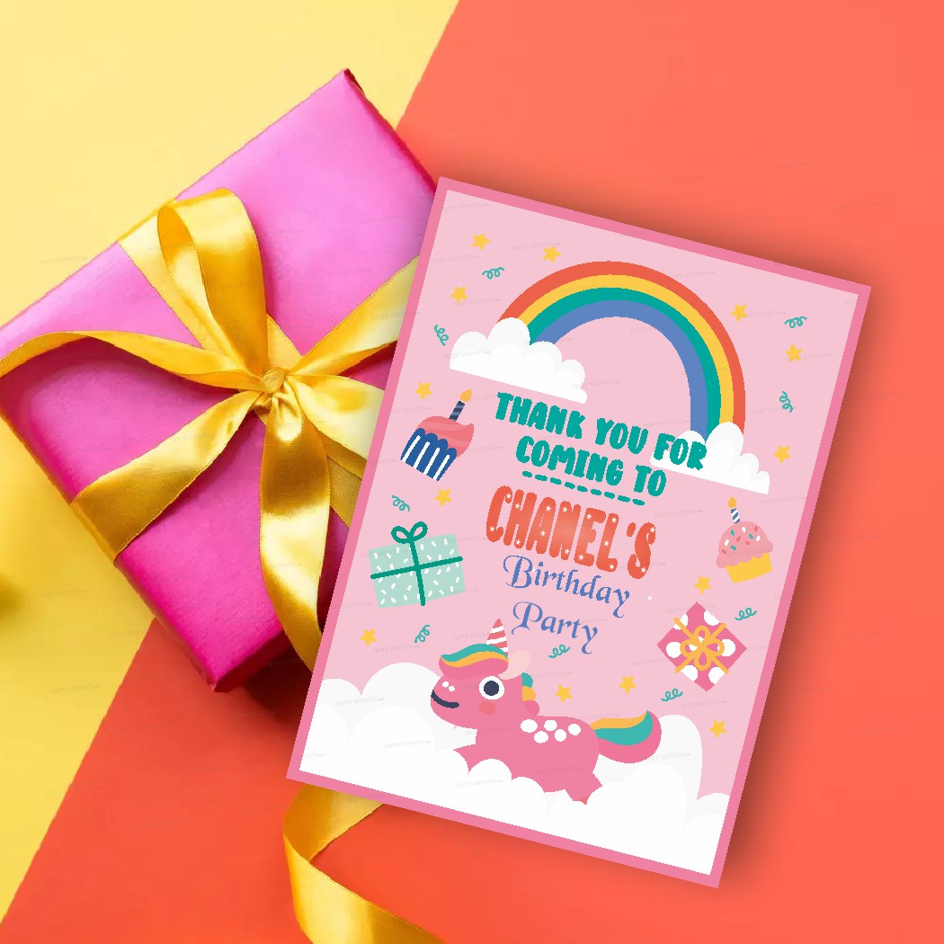 Unicorn Theme Thank You Card