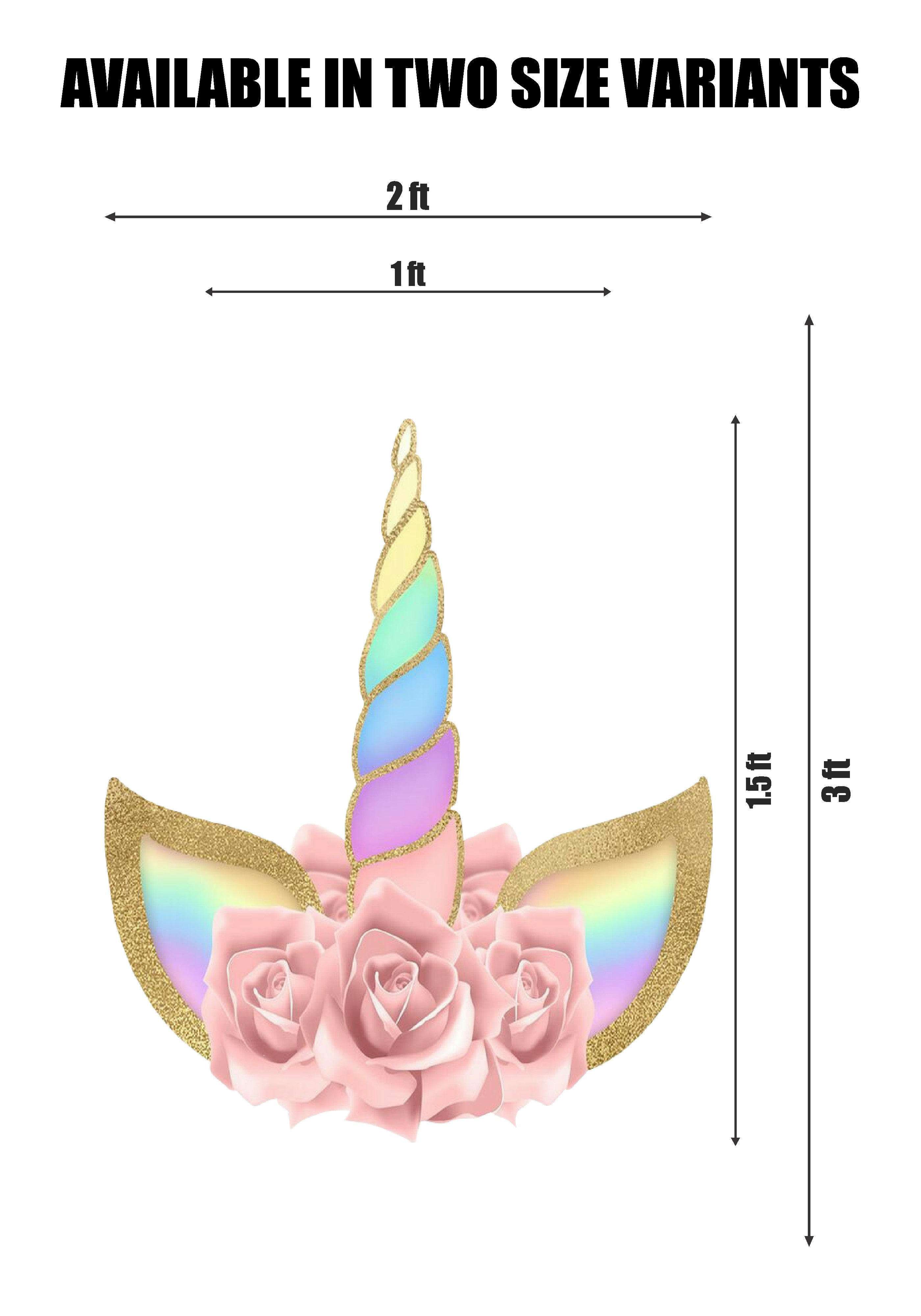 Unicorn Theme Flower Cutout