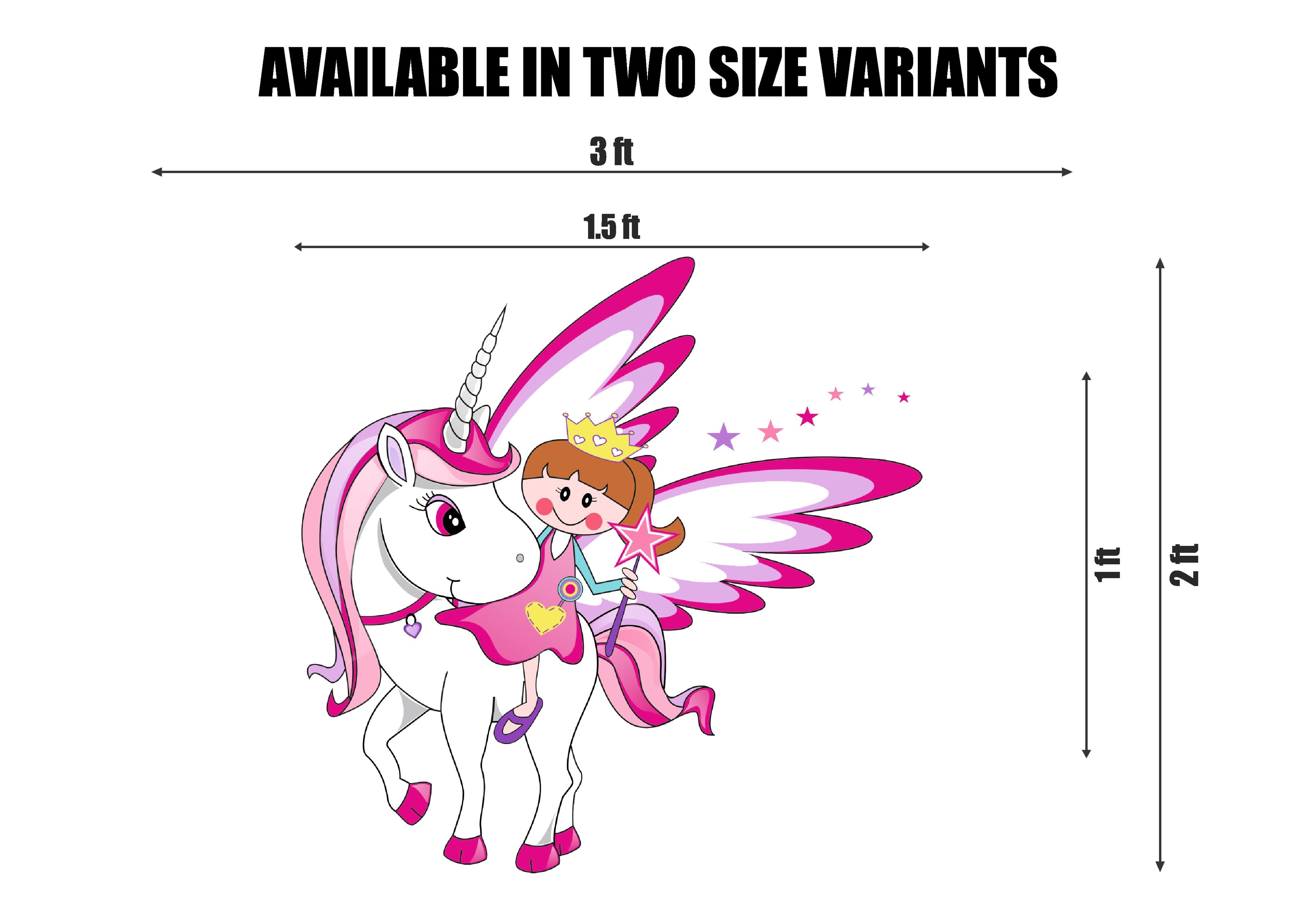 Unicorn Theme Girl and Horse Cutout