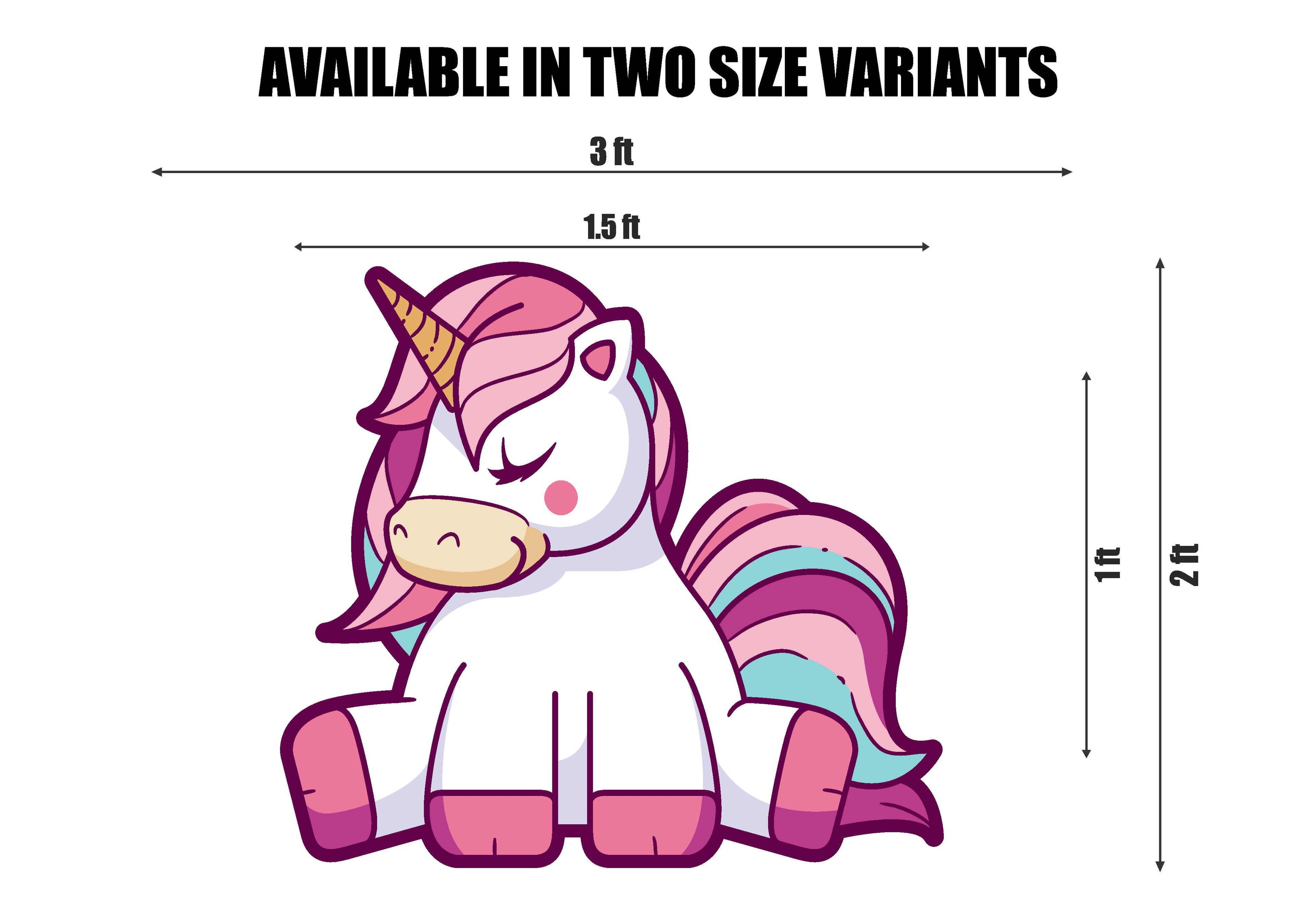 Unicorn Theme Horse Sitting Cutout