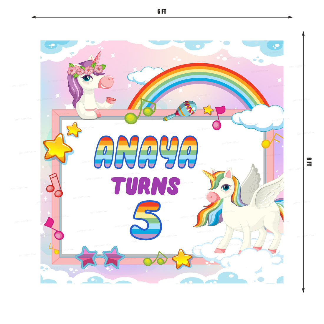 Unicorn Theme Square Backdrop