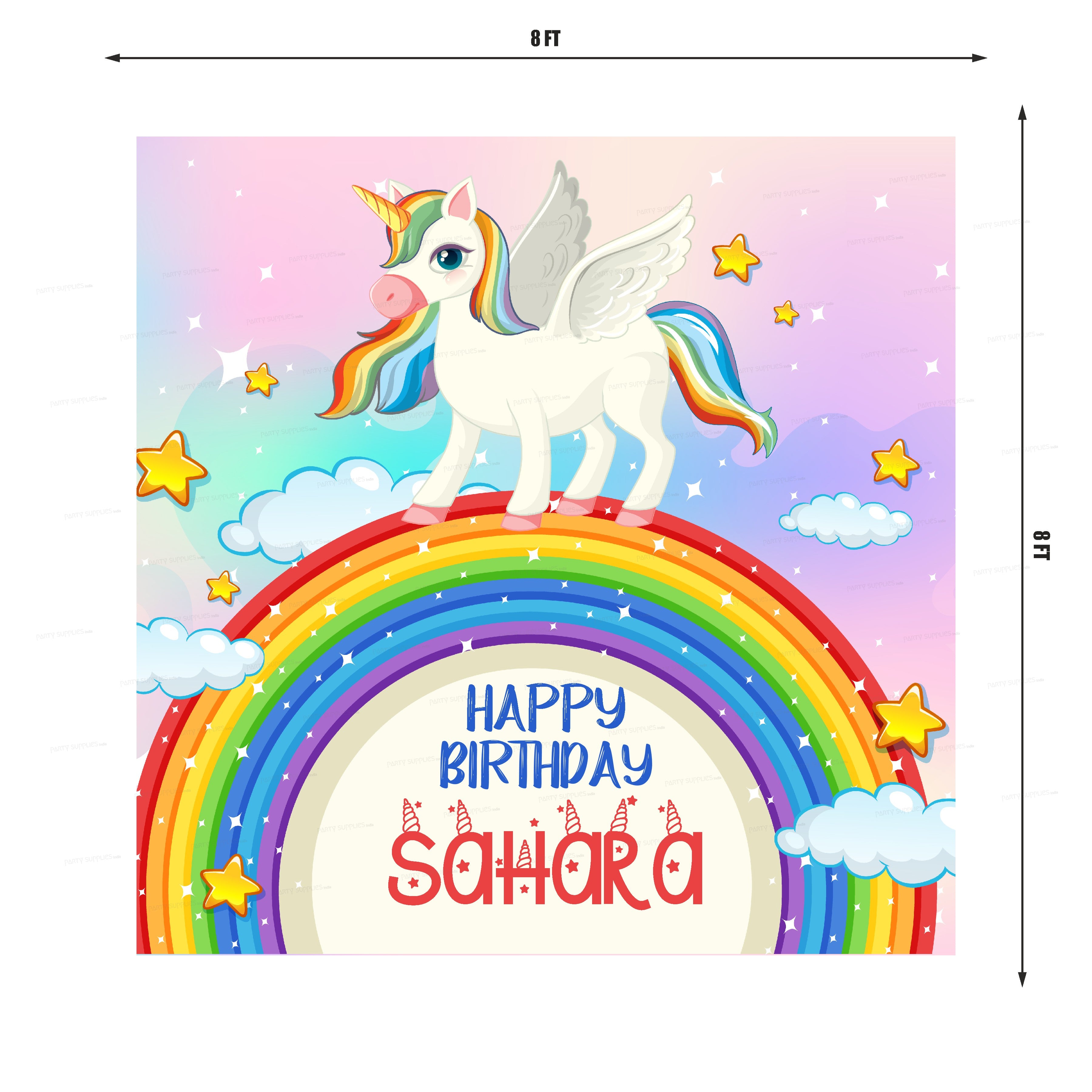 Unicorn Theme Customized Square Backdrop