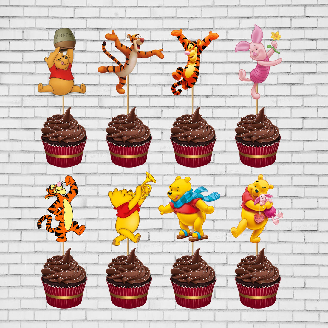 Winnie the Pooh Theme Cup Cake Topper