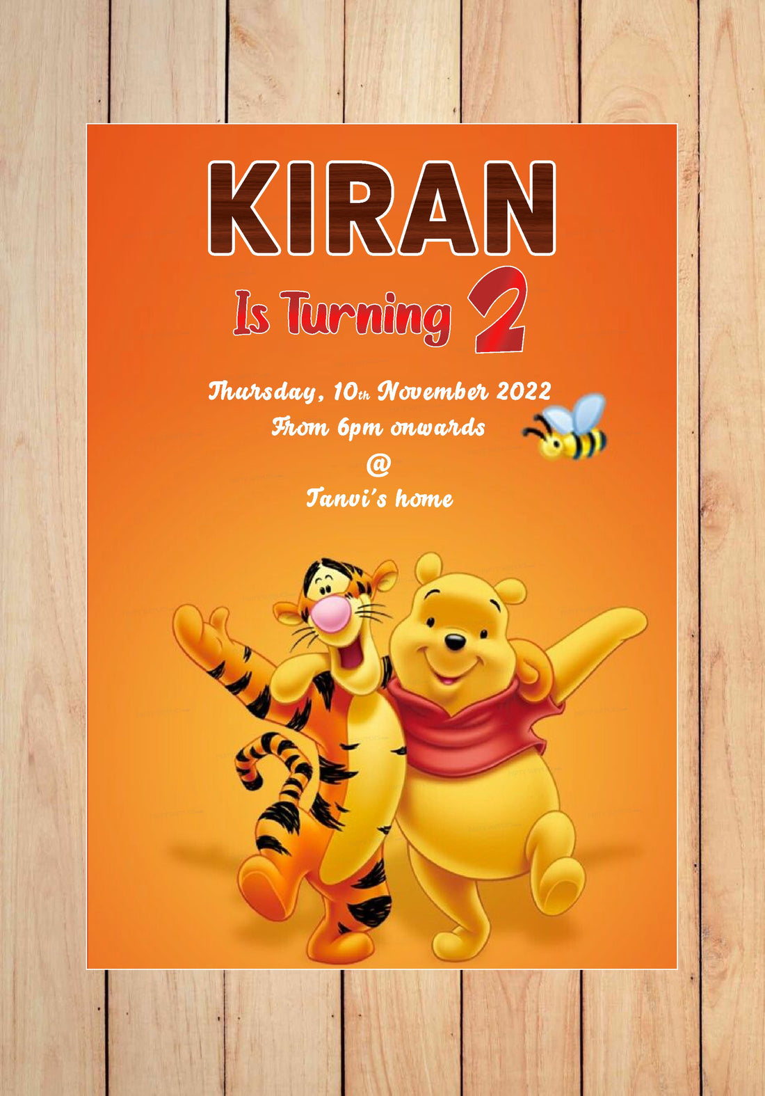 Winnie the Pooh Theme Invite