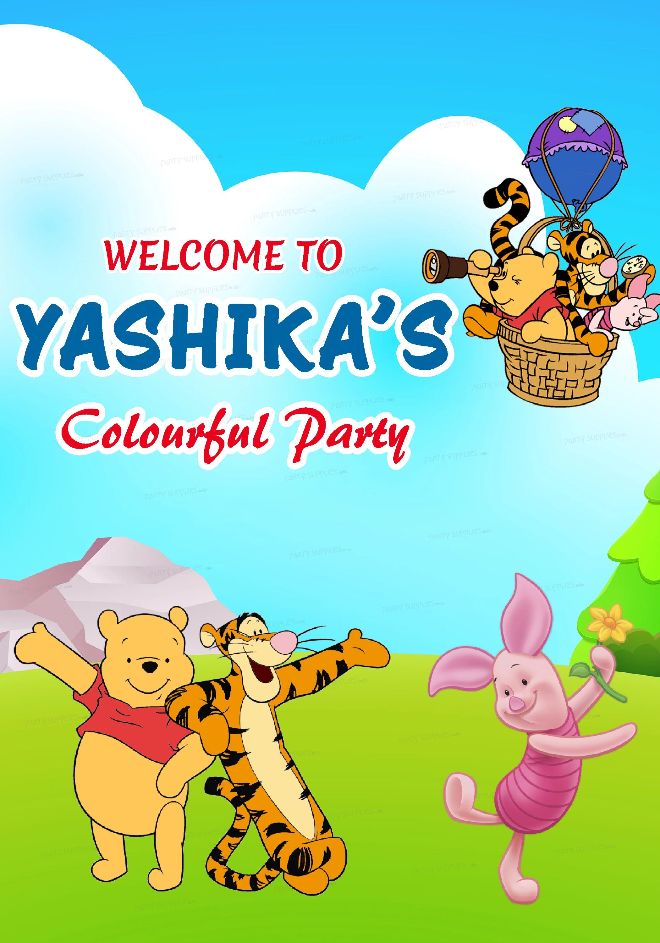 Winnie the Pooh Theme Welcome Board