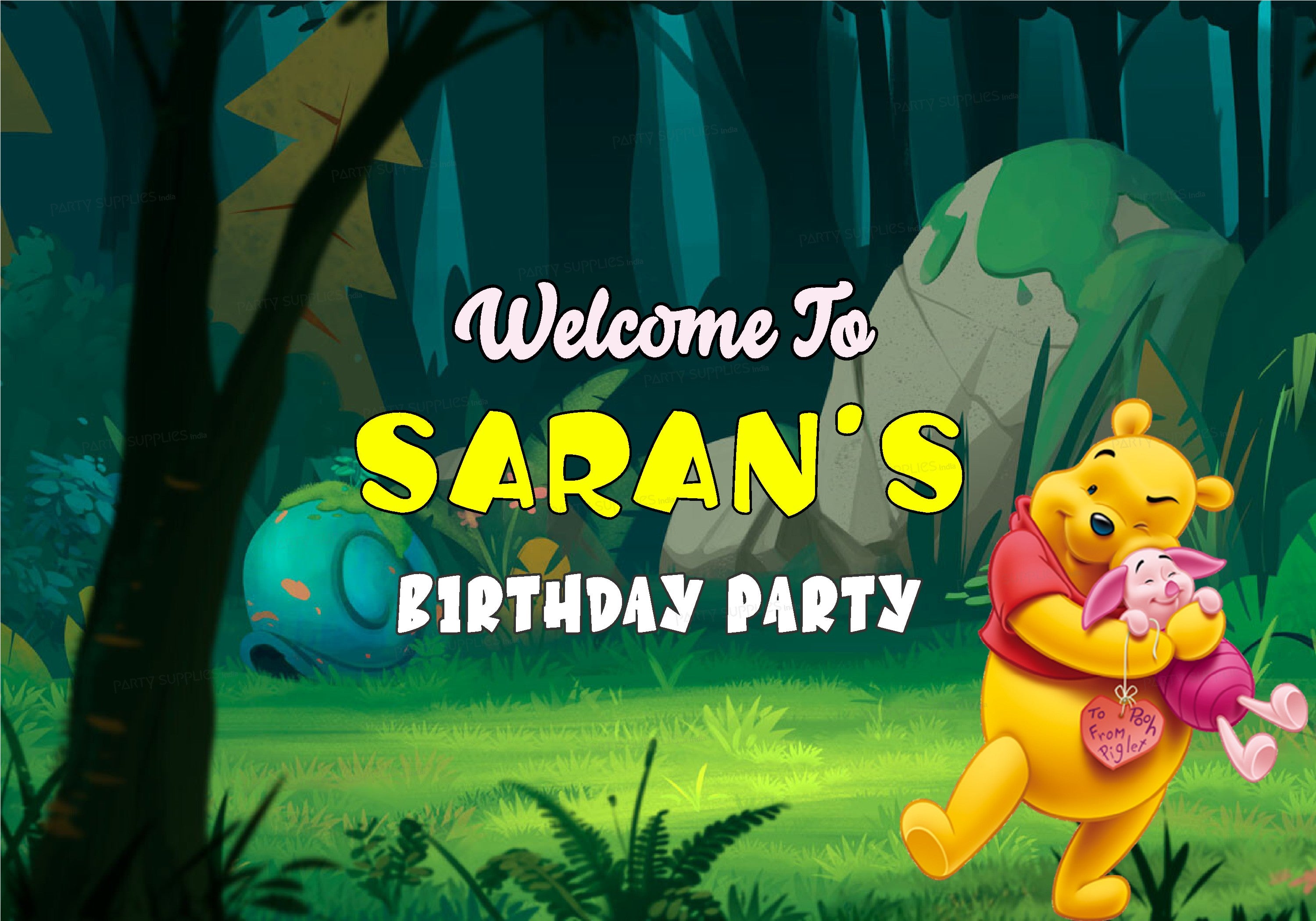Winnie the Pooh Theme Customized Welcome Board