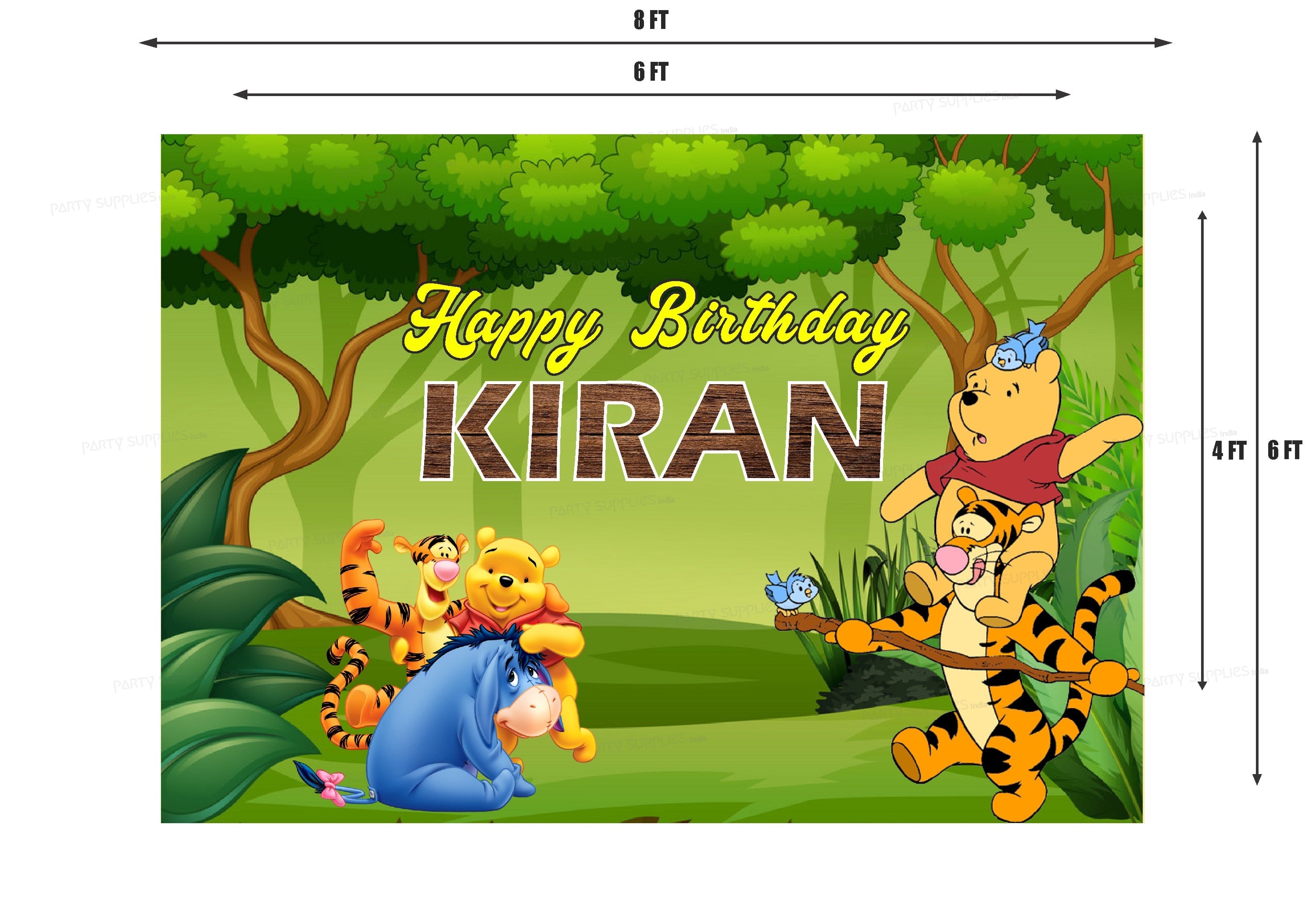 Winnie the Pooh Theme Personalized Backdrop