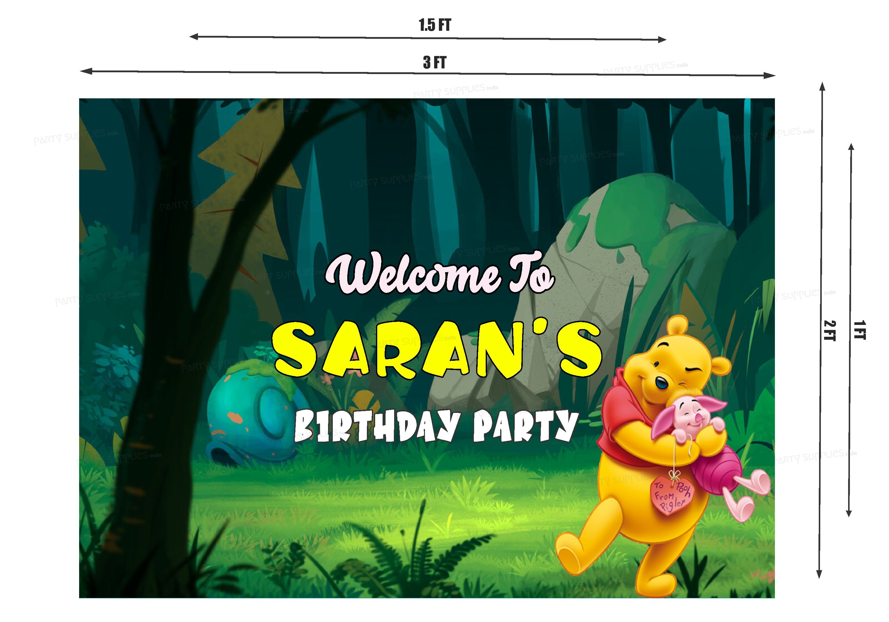 Winnie the Pooh Theme Customized Welcome Board