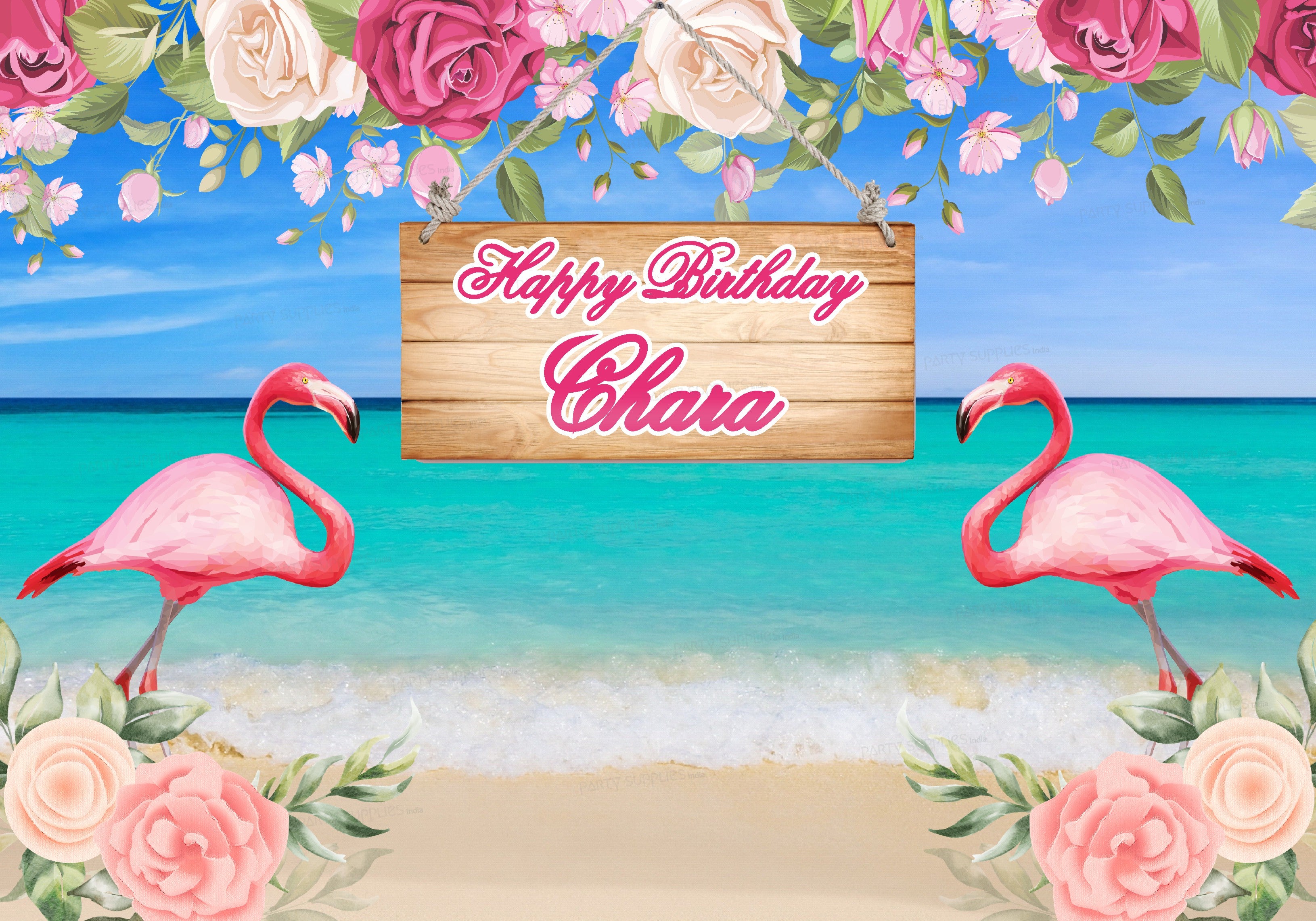 Flamingo Theme Customized Backdrop