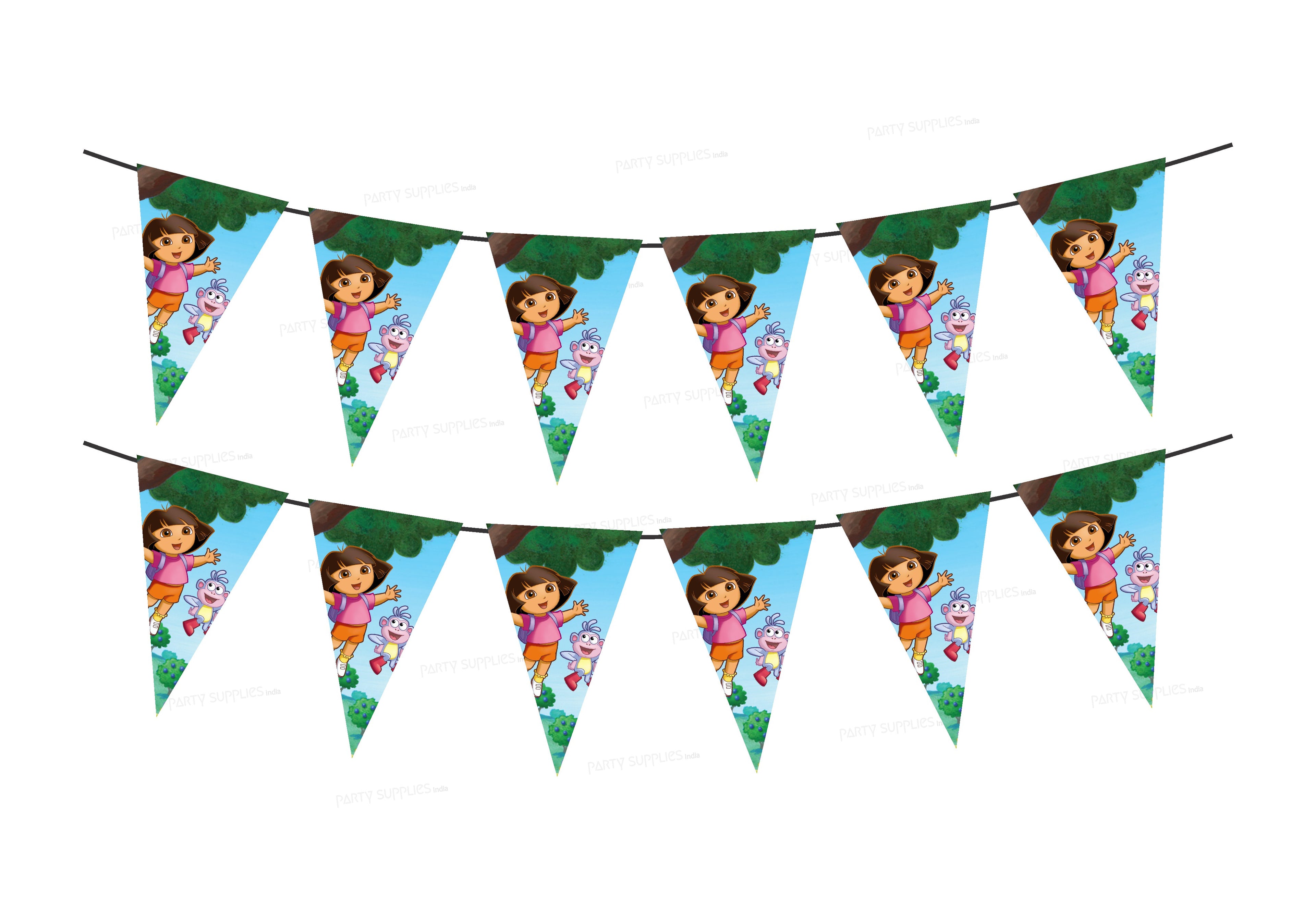 Dora Theme Flag Bunting