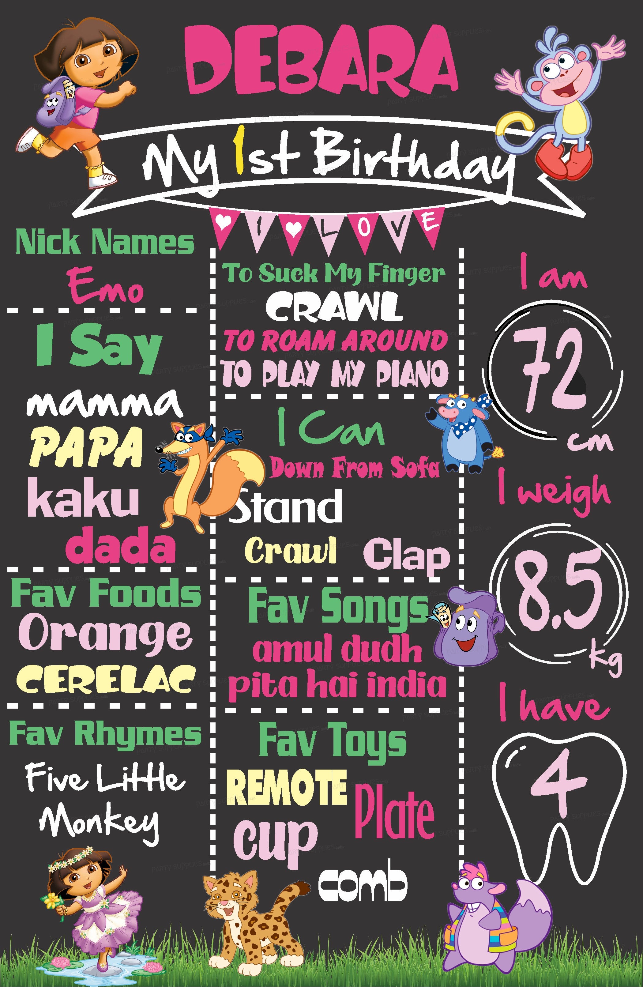 Dora Theme Chalk Board