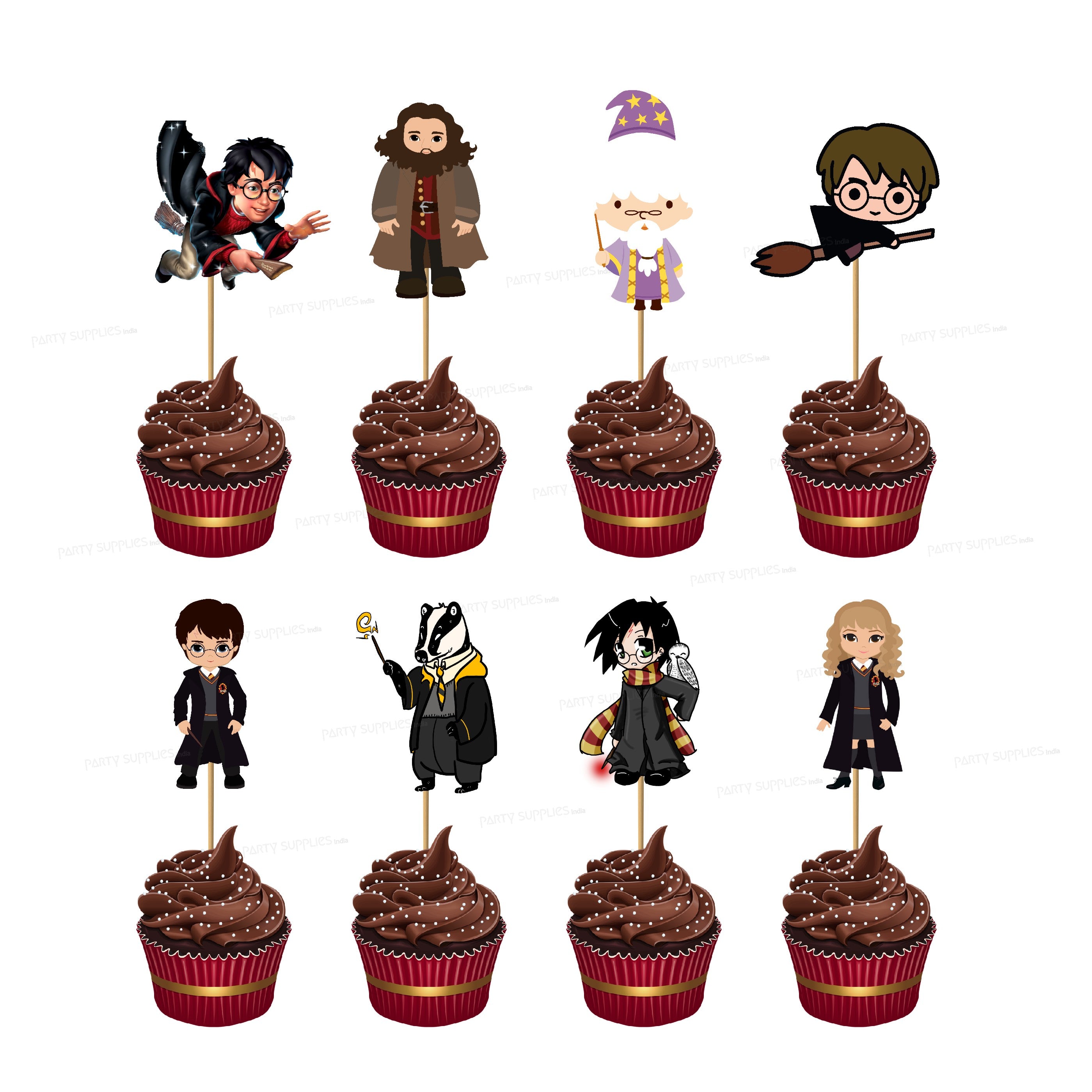 Harry Potter Theme Characters Cup Cake Topper