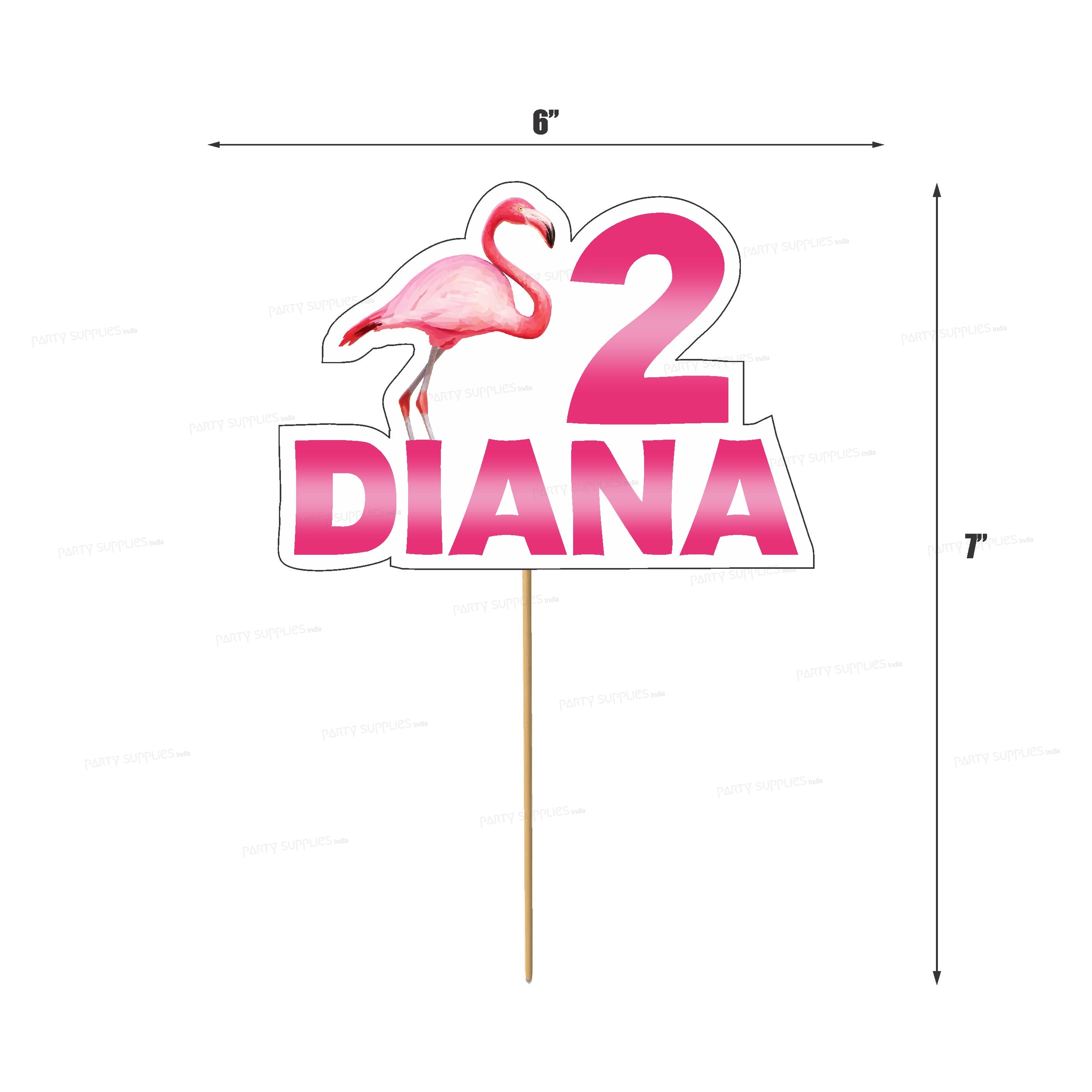 Flamingo Theme Customized Cake Topper