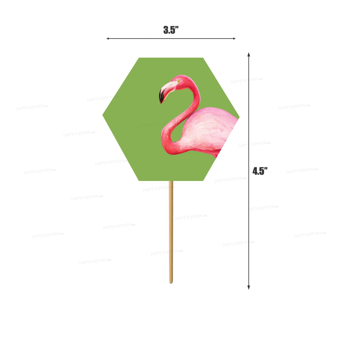 Flamingo Theme Characters Cup Cake Topper