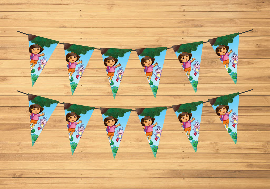 Dora Theme Flag Bunting