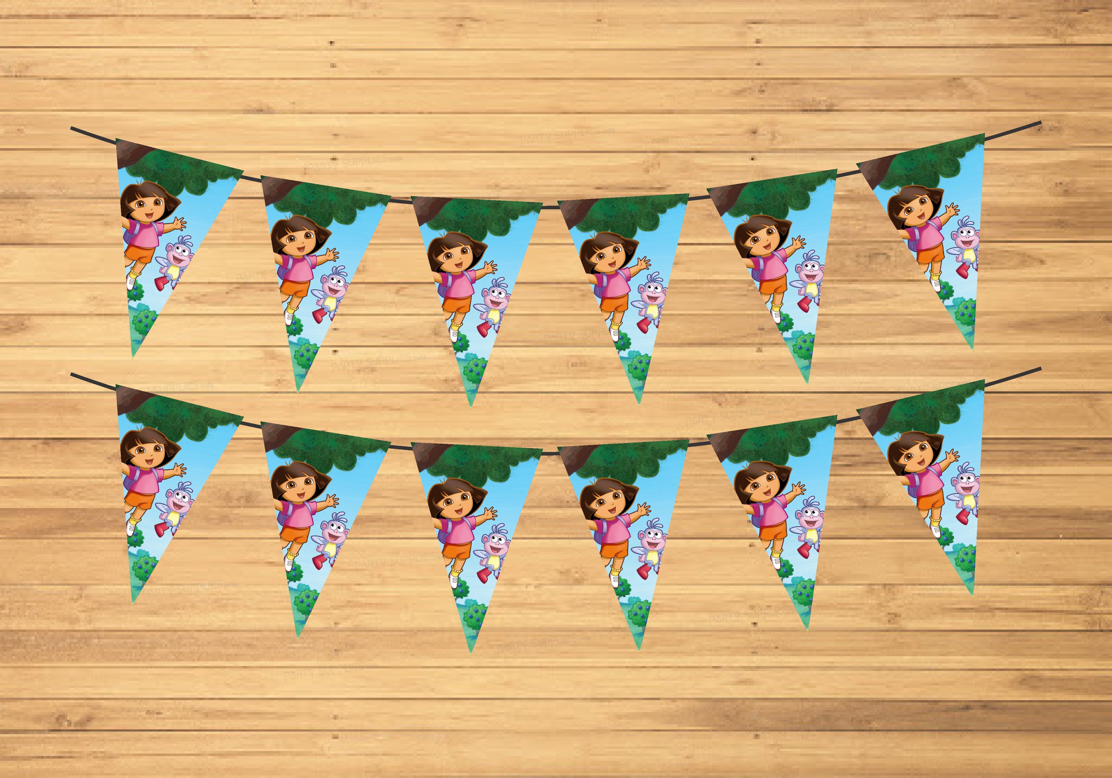 Dora Theme Flag Bunting