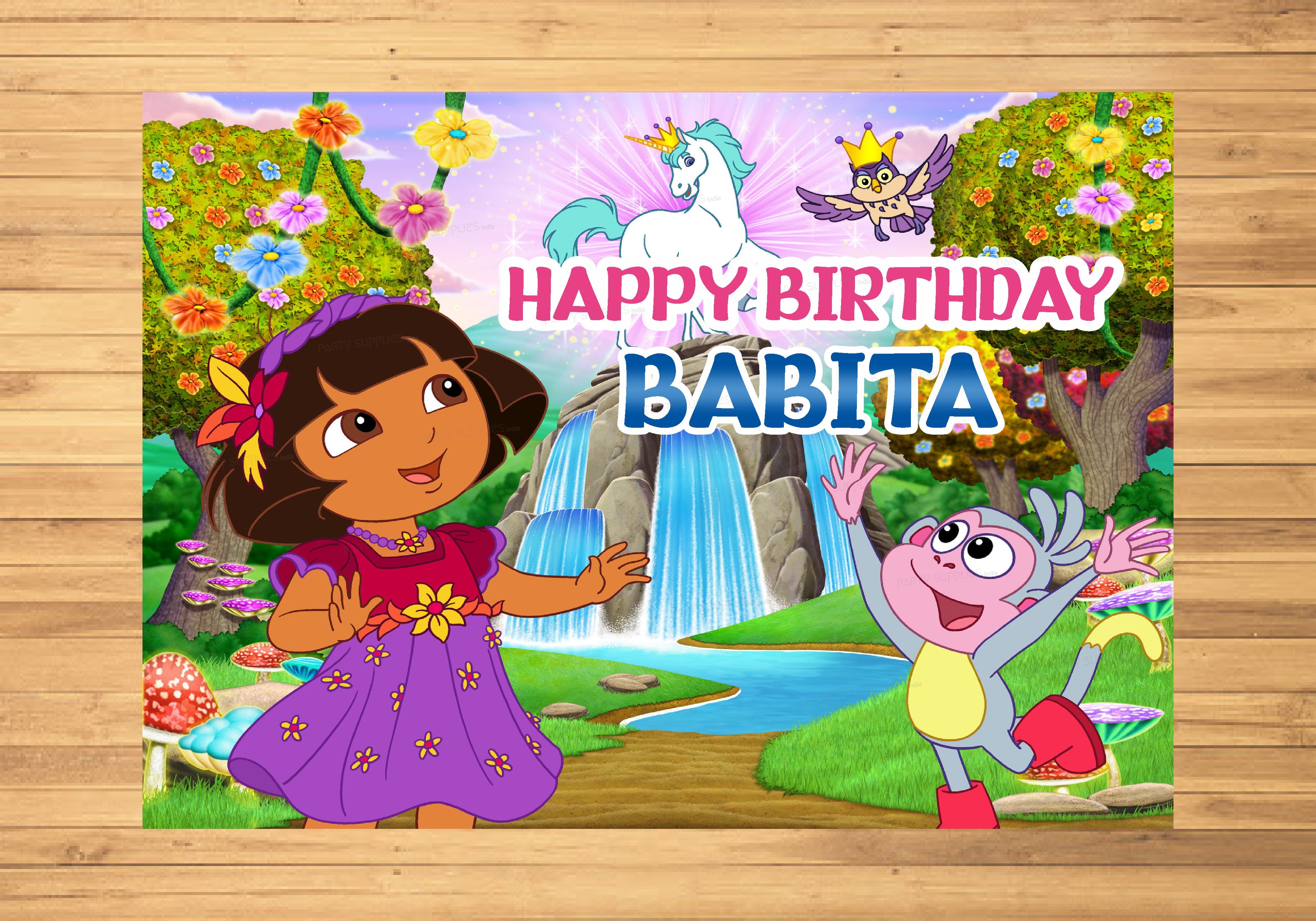 Dora Theme Personalized Backdrop
