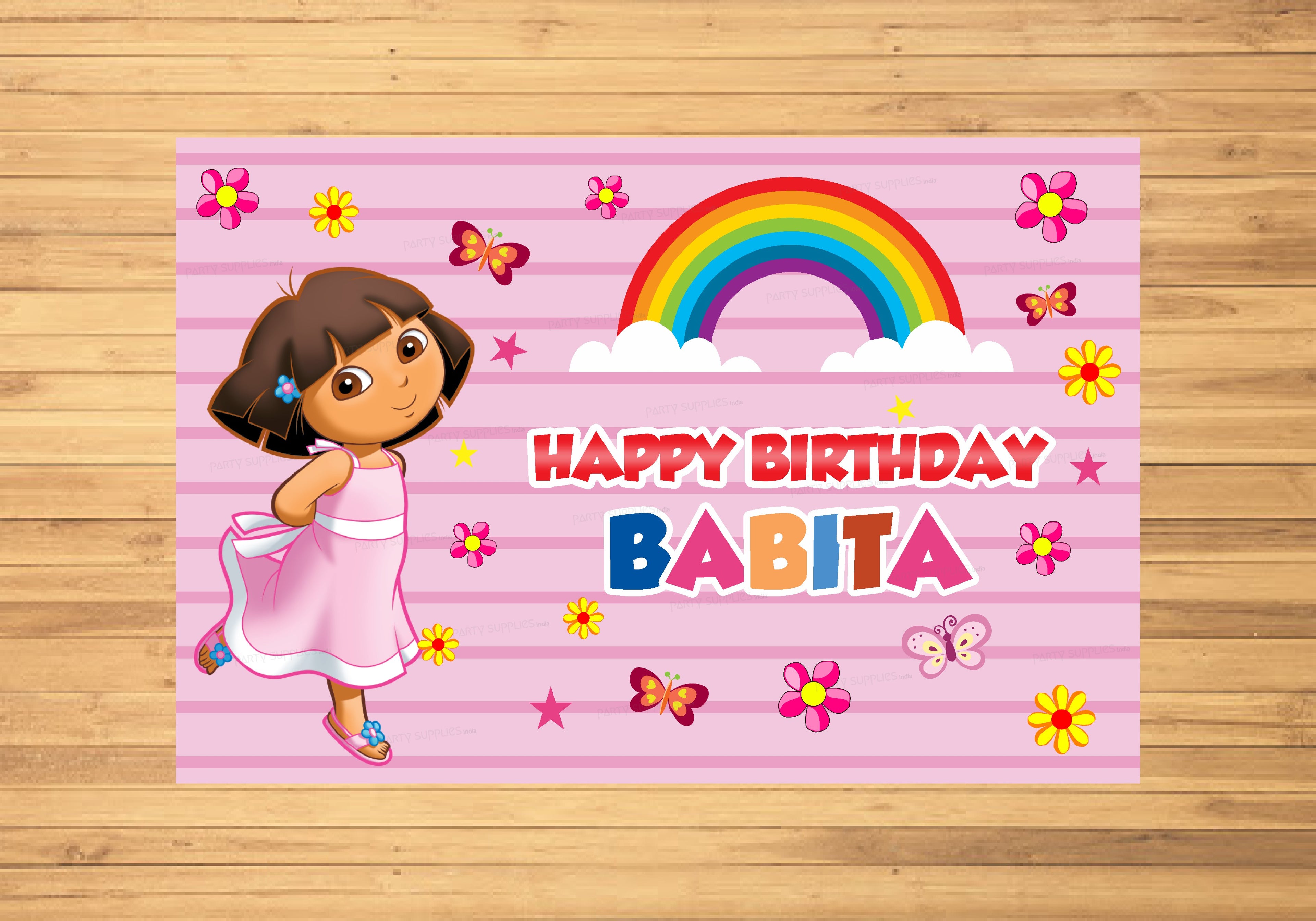 Dora Theme Rainbow Backdrop