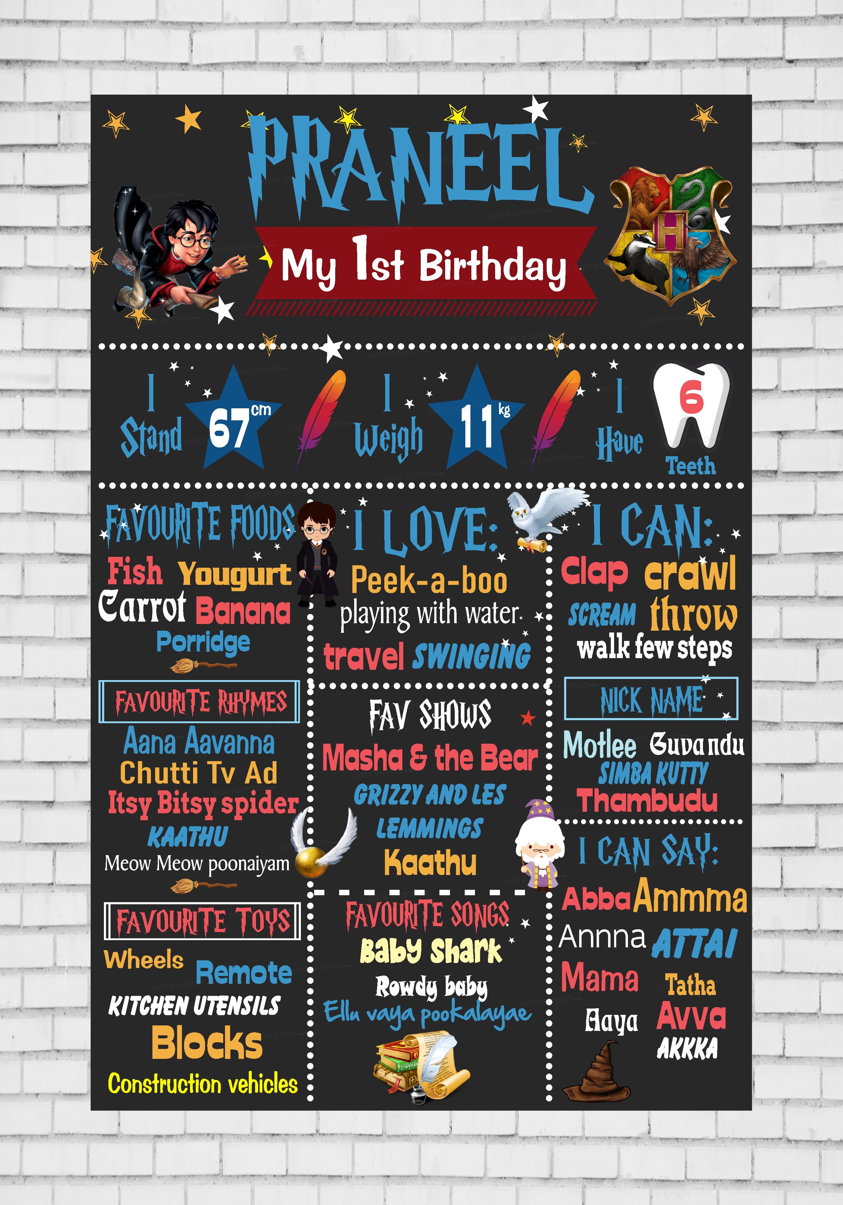 Harry Potter Theme Chalk Board