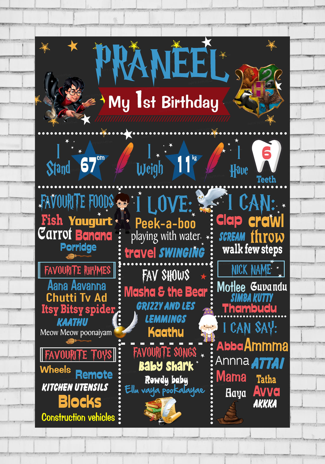 Harry Potter Theme Chalk Board