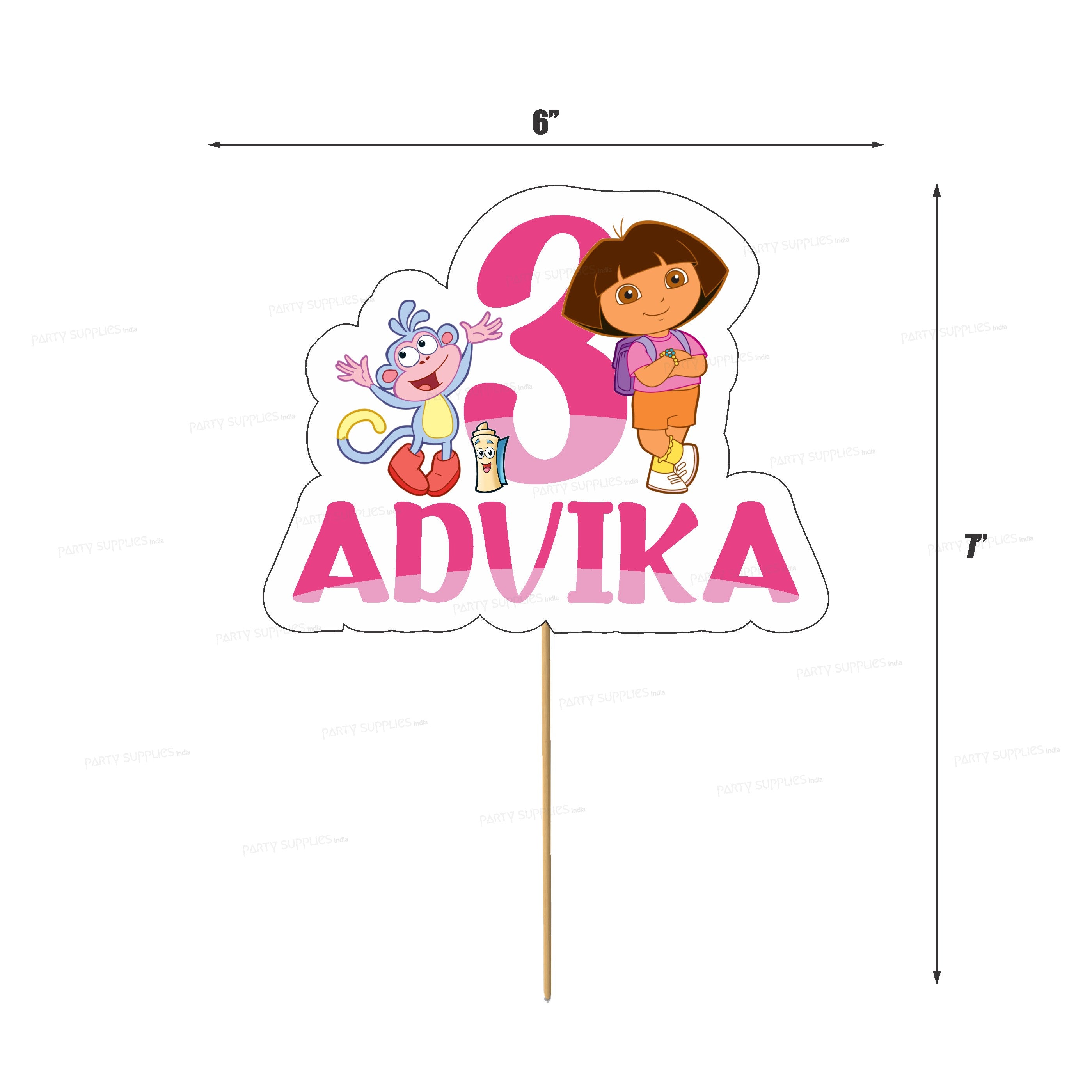 Dora Theme Customized Cake Topper
