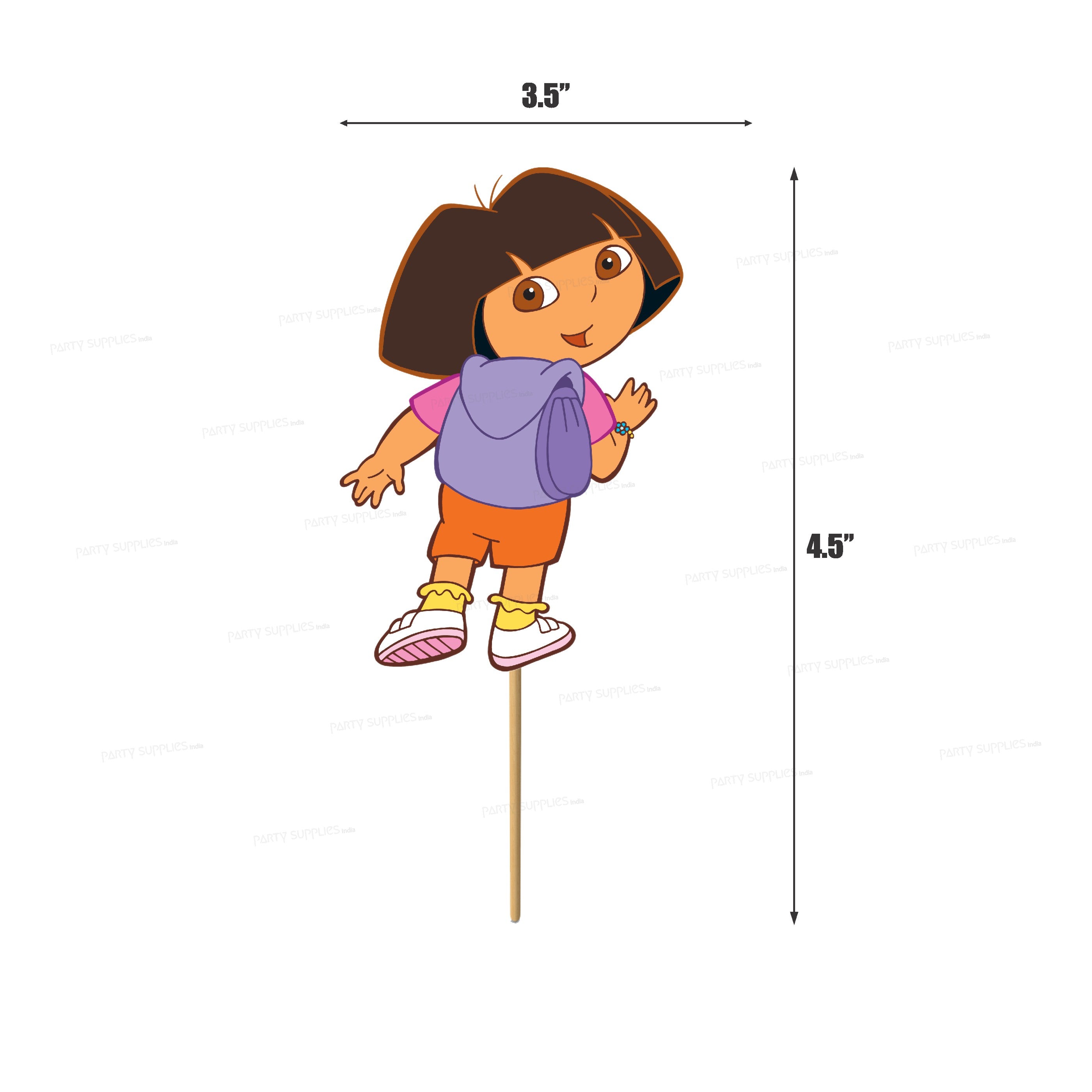 Dora Theme Characters Cup Cake Topper