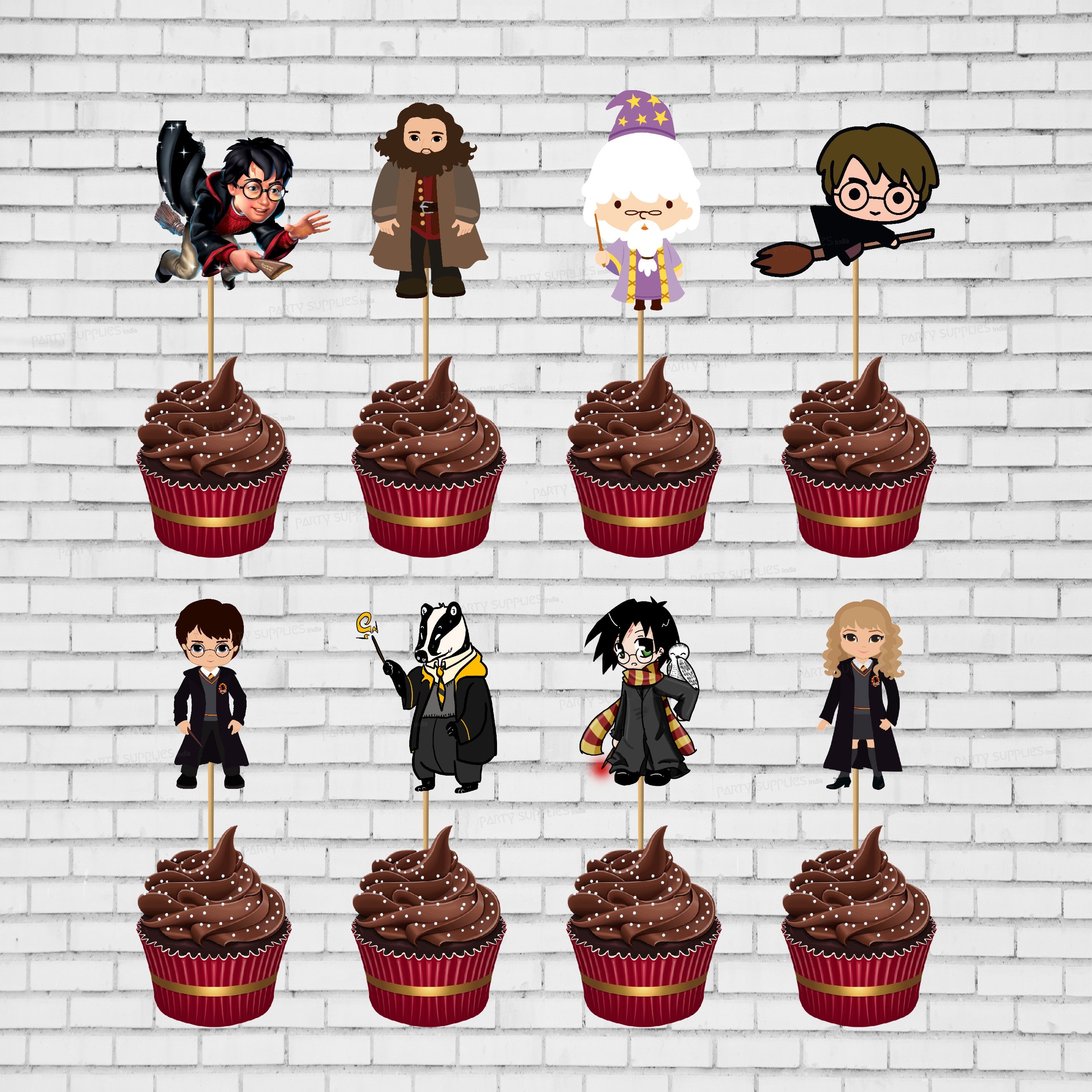 Harry Potter Theme Characters Cup Cake Topper