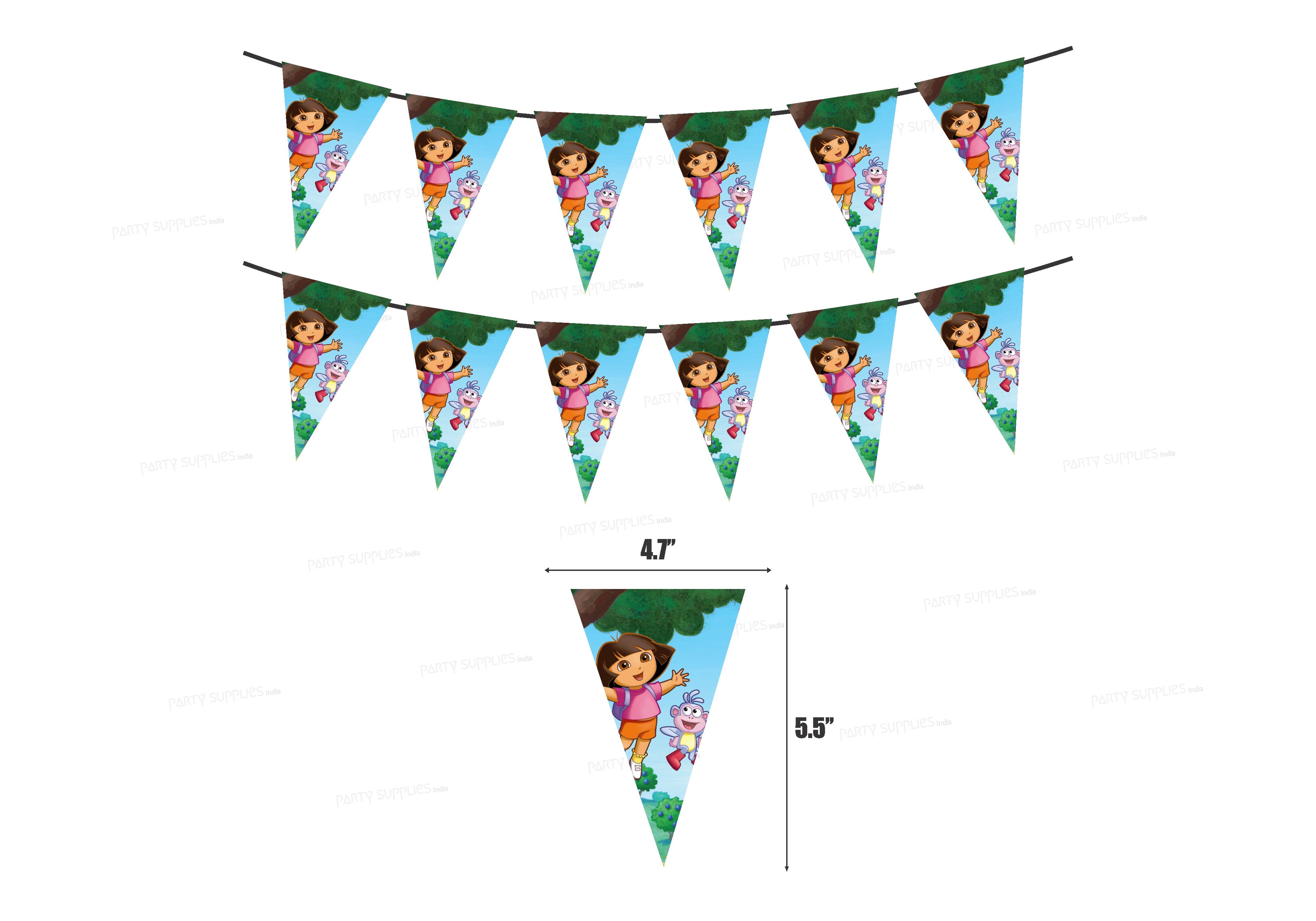 Dora Theme Flag Bunting