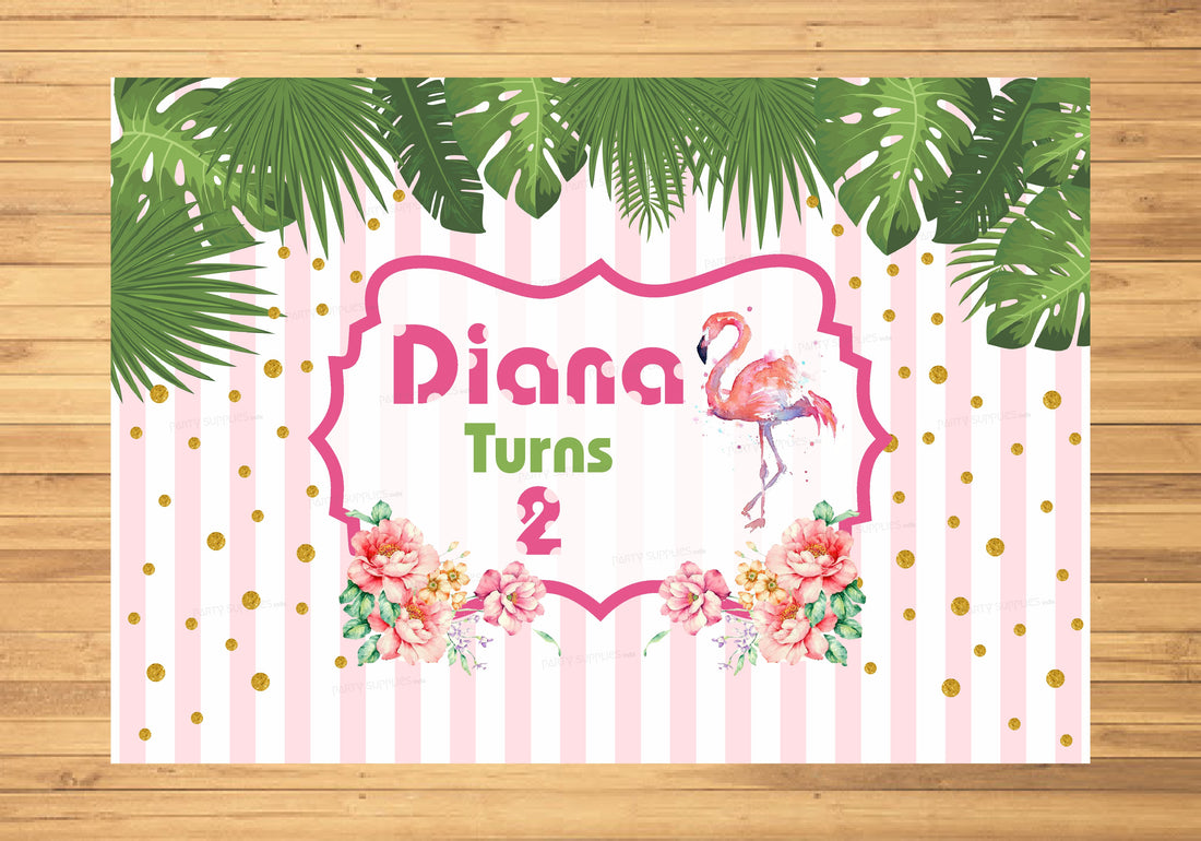 Flamingo Theme Personalized Backdrop