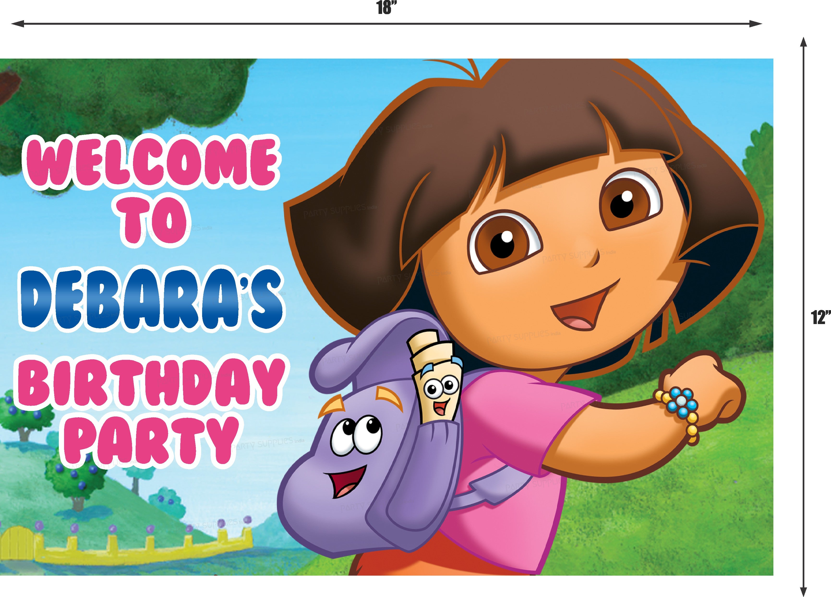Dora Theme Customized Welcome Board