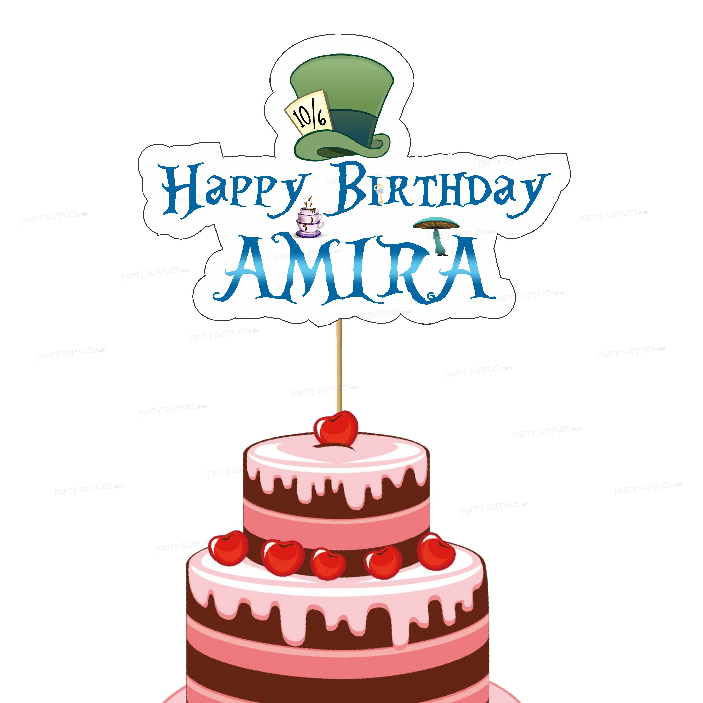 Alice in Wonderland Personalized Cake Topper