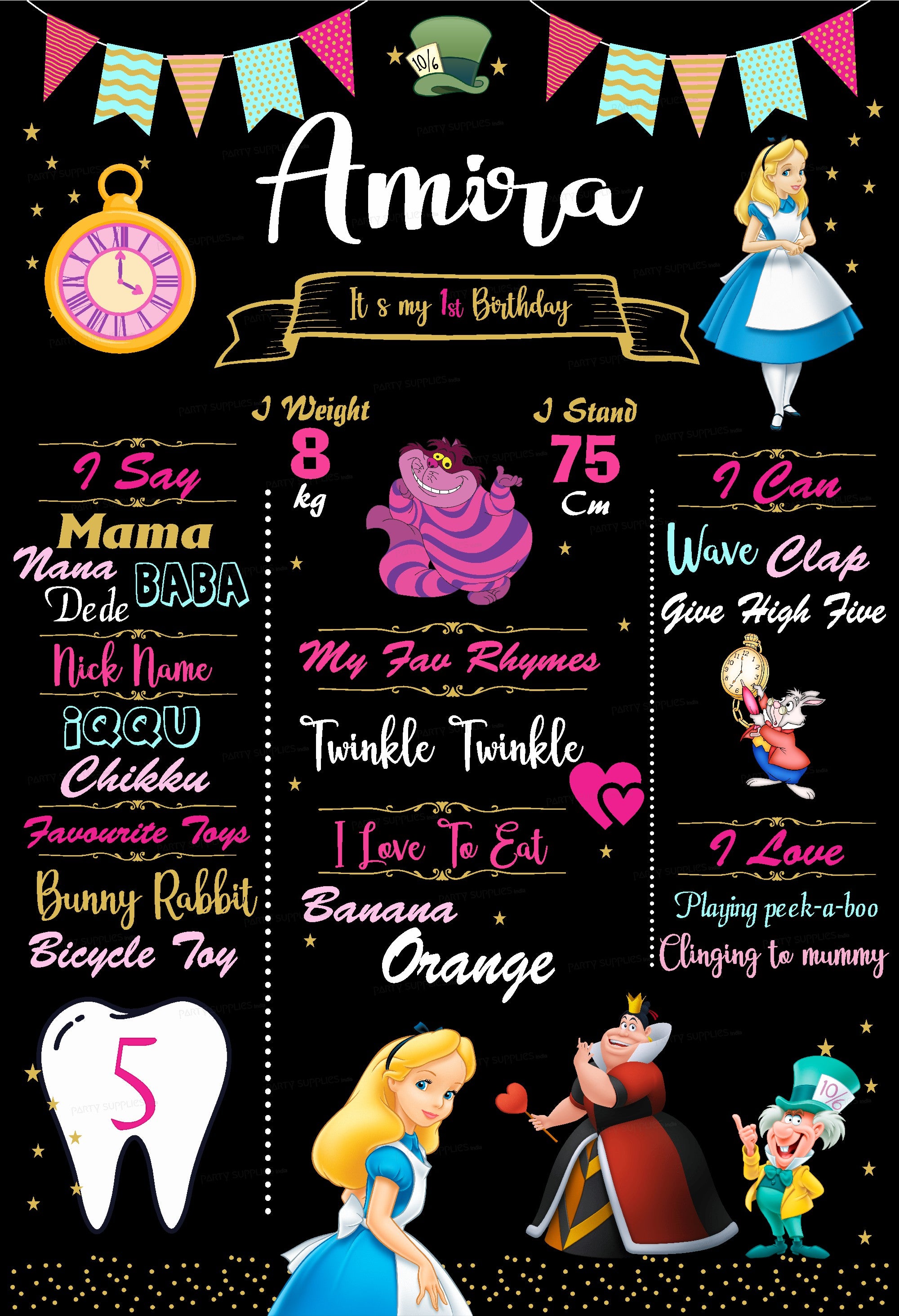 Alice in Wonderland chalk board