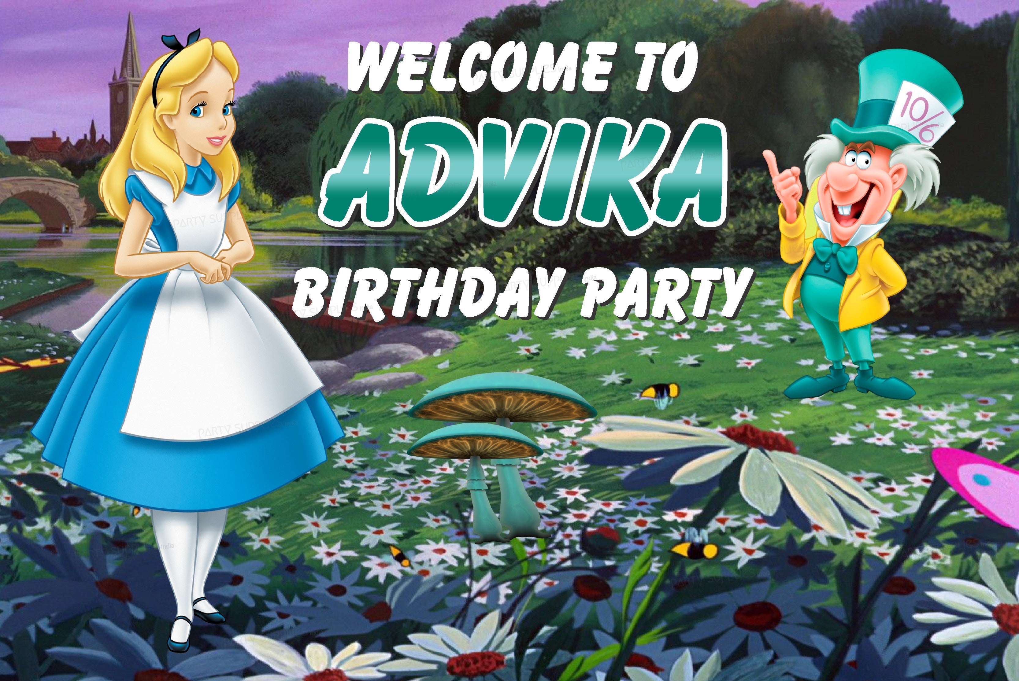 Alice in Wonderland Personalized Welcome Board